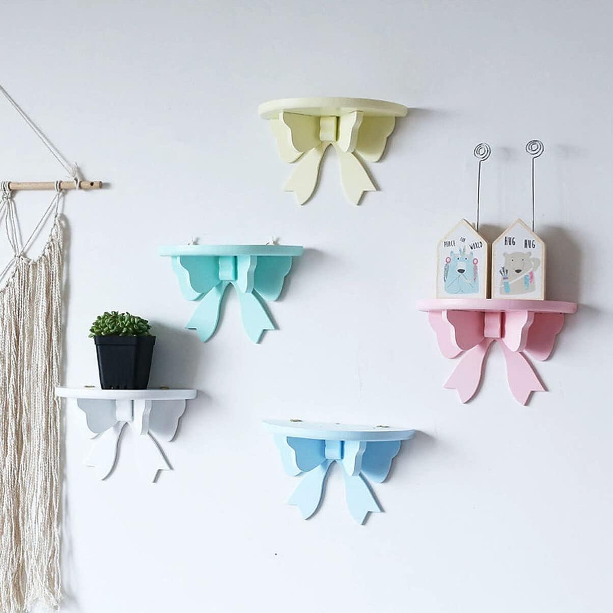 Estante Flotante de Madera DOITOOL Azul 19.8x12.4 cm