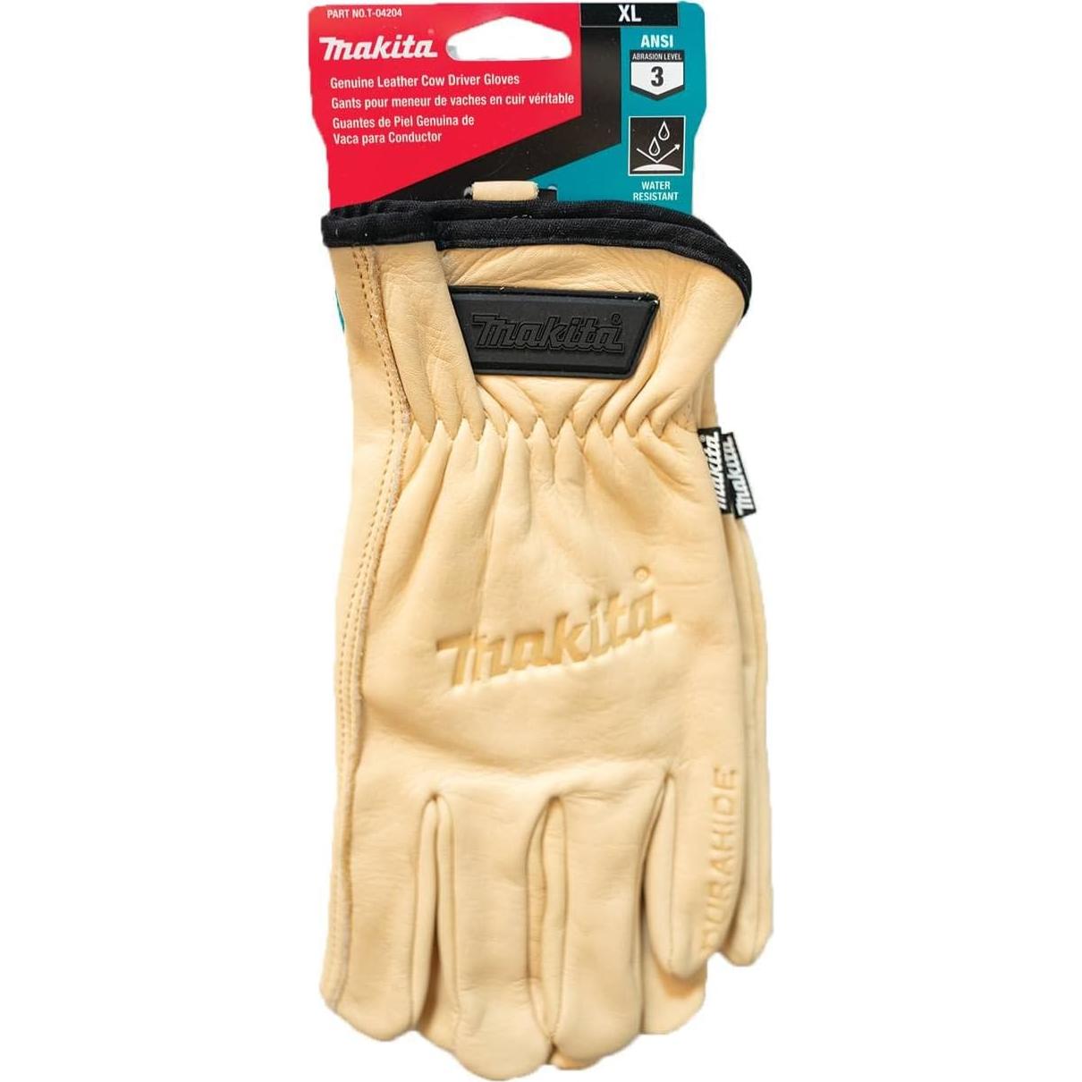 Guantes de Conductor de Cuero Genuino Makita T-04204 XL