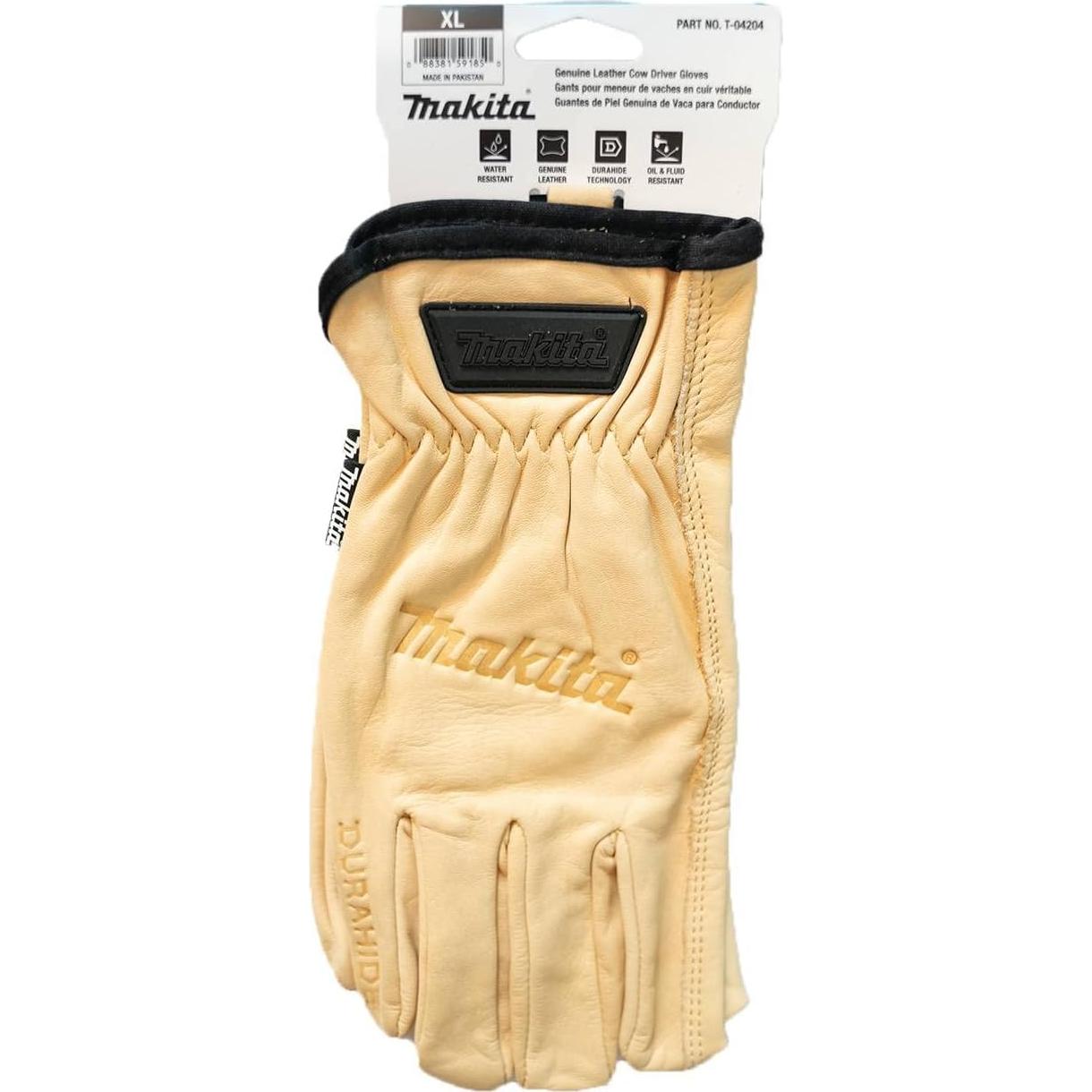 Guantes de Conductor de Cuero Genuino Makita T-04204 XL