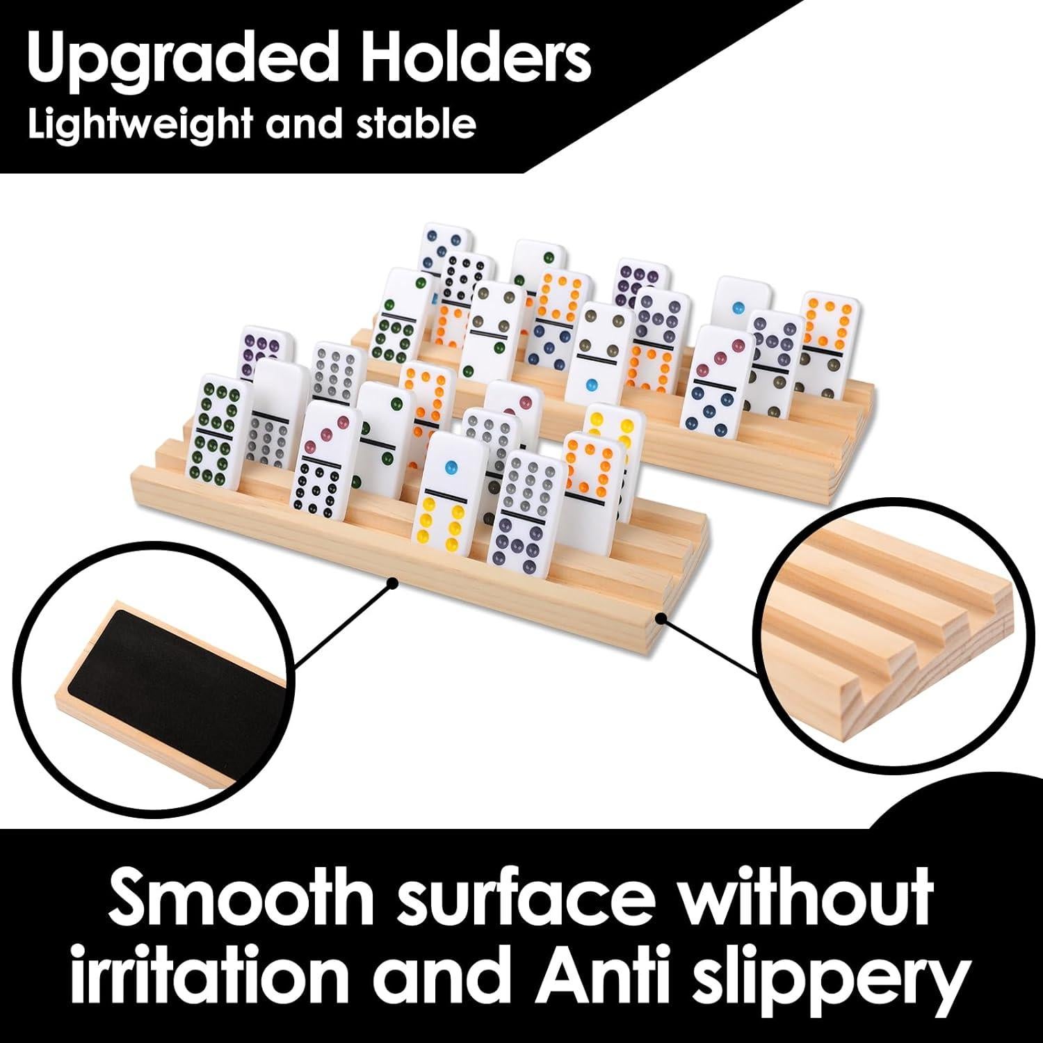 Juego de Dominó Mexicano Doble 12 Demteric con 8 Soportes