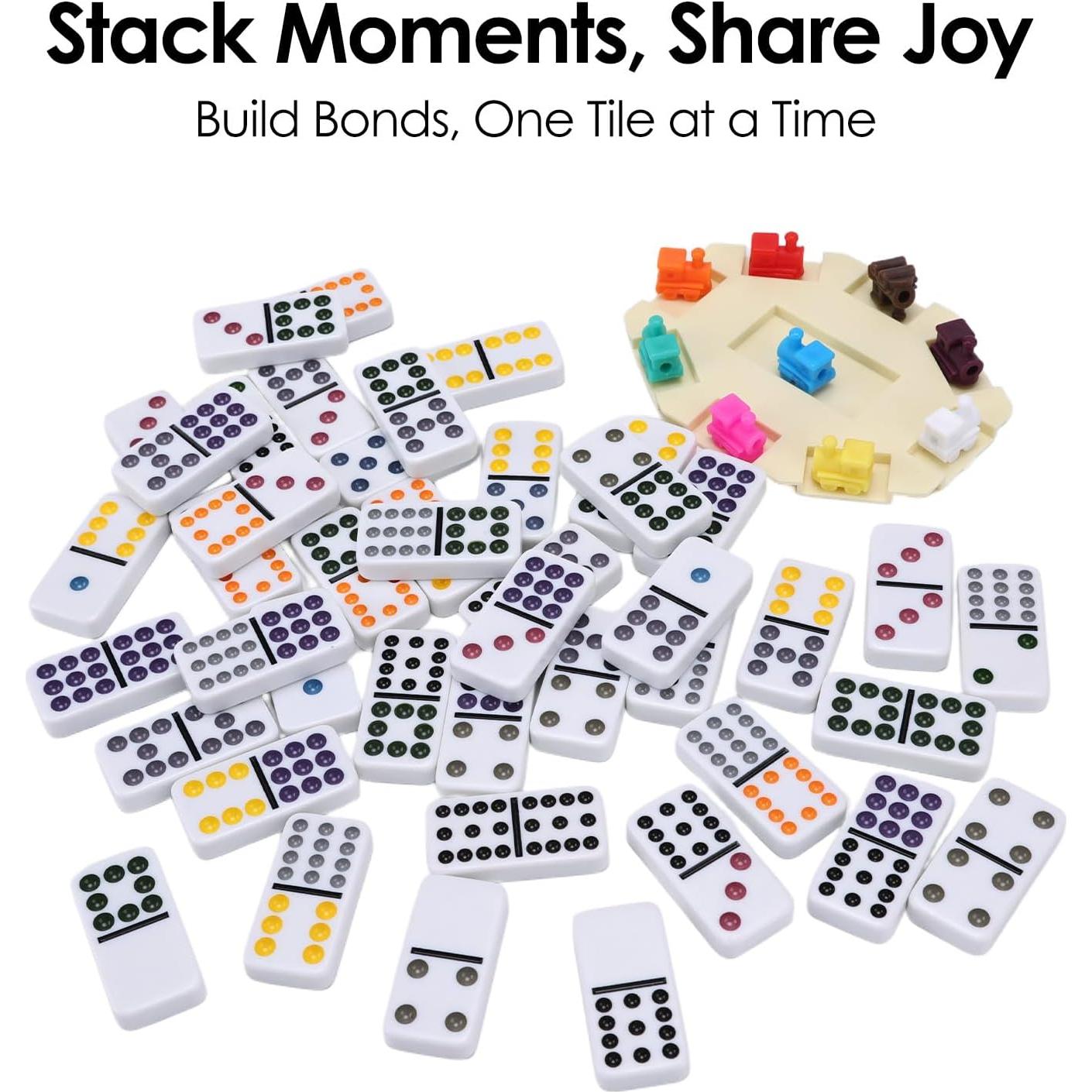 Juego de Dominó Mexicano Doble 12 Demteric con 8 Soportes