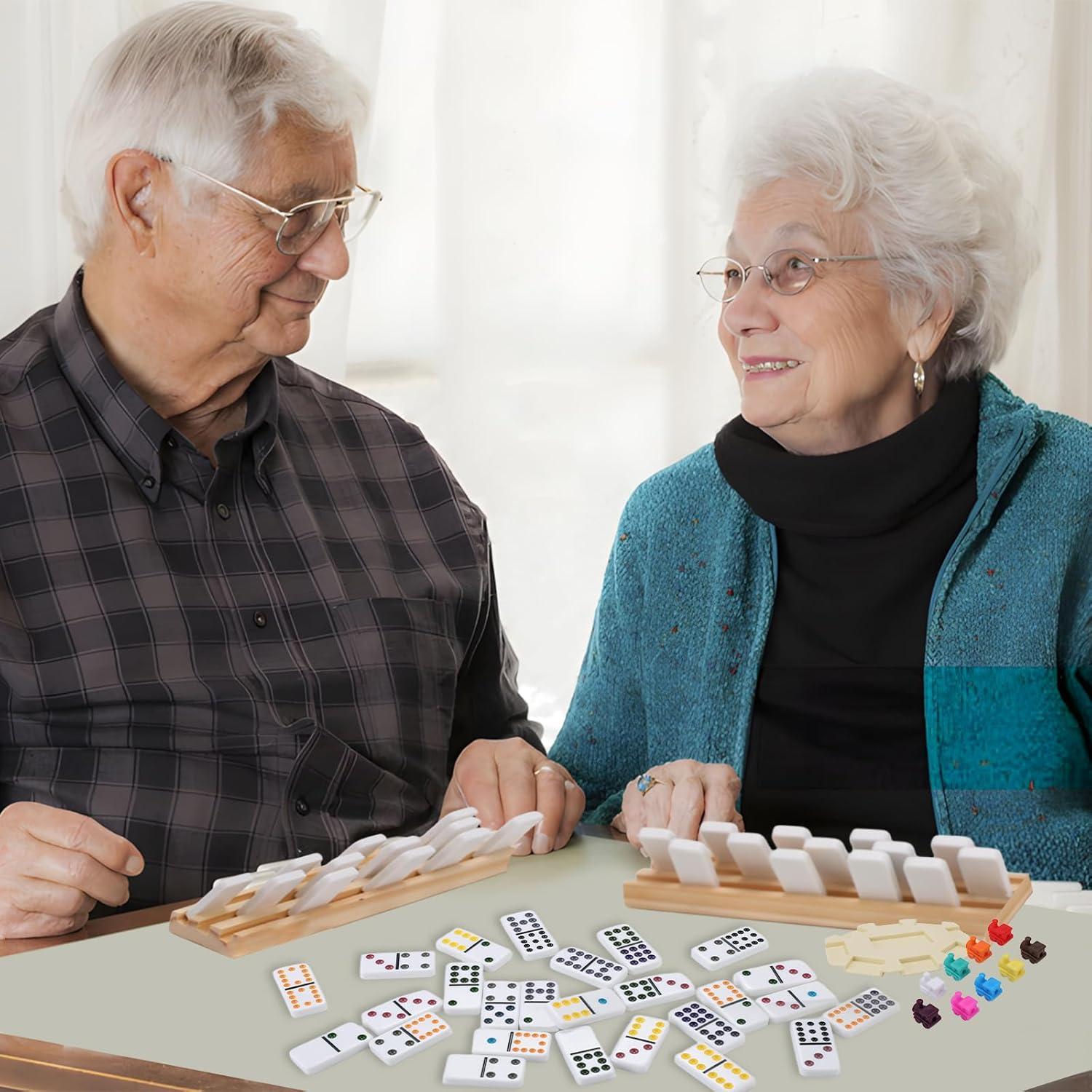 Juego de Dominó Mexicano Doble 12 Demteric con 8 Soportes