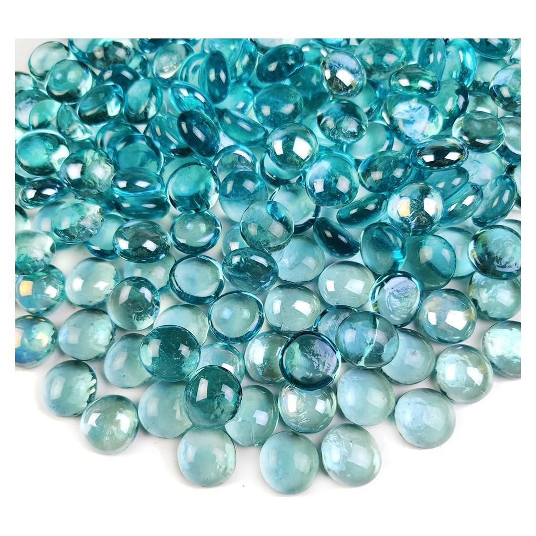 Gemas de Vidrio Azul Acuático HappyFiller 425 g para Decoración