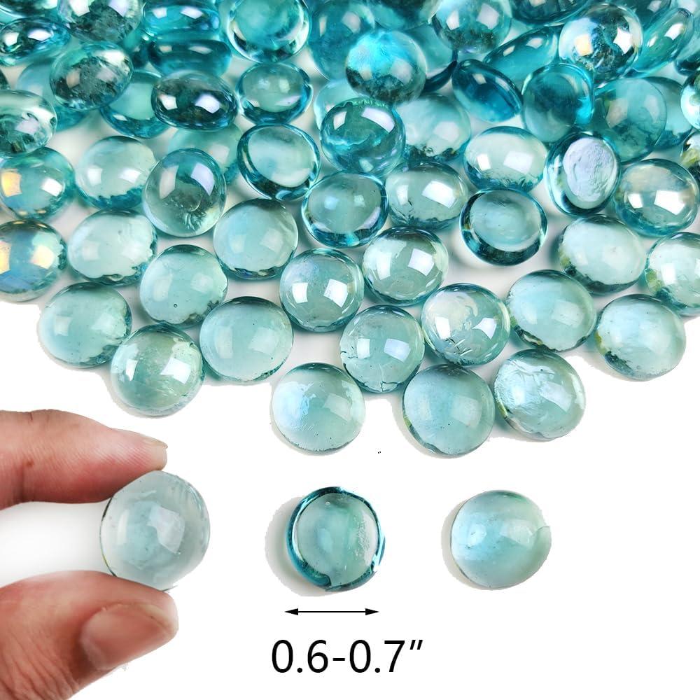 Gemas de Vidrio Azul Acuático HappyFiller 425 g para Decoración