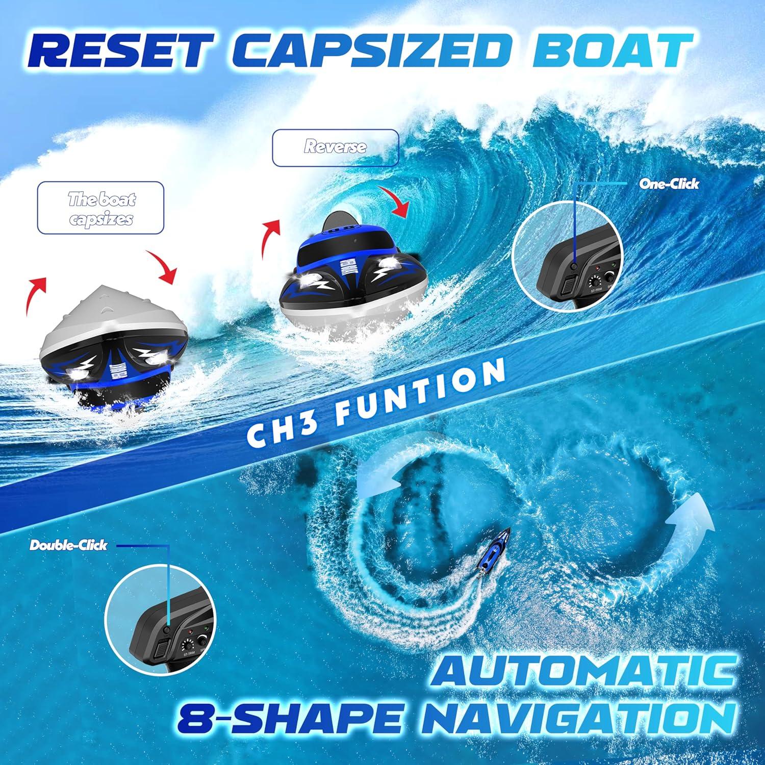 Barco RC HONGXUNJIE HJ808-1 Velocidad 35.4 km/h Azul