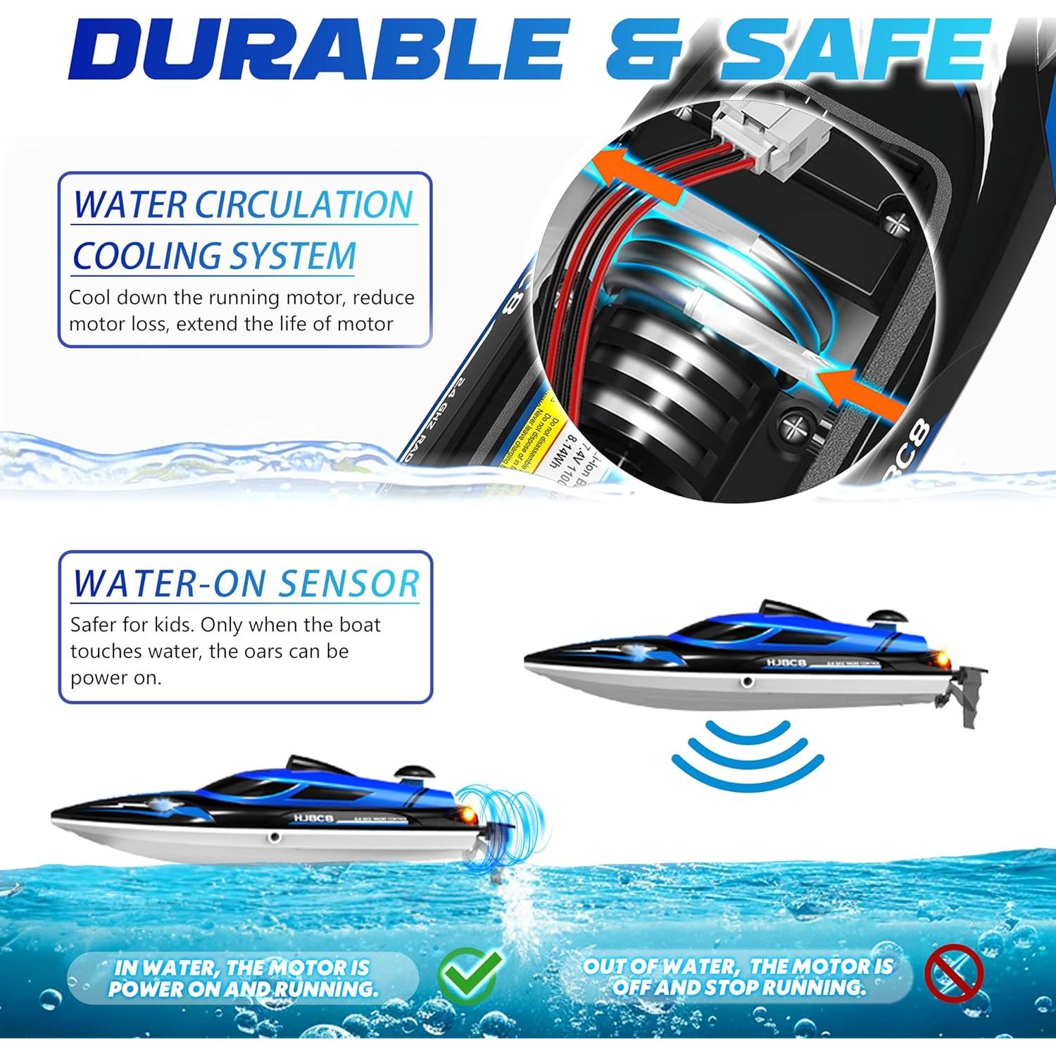 Barco RC HONGXUNJIE HJ808-1 Velocidad 35.4 km/h Azul