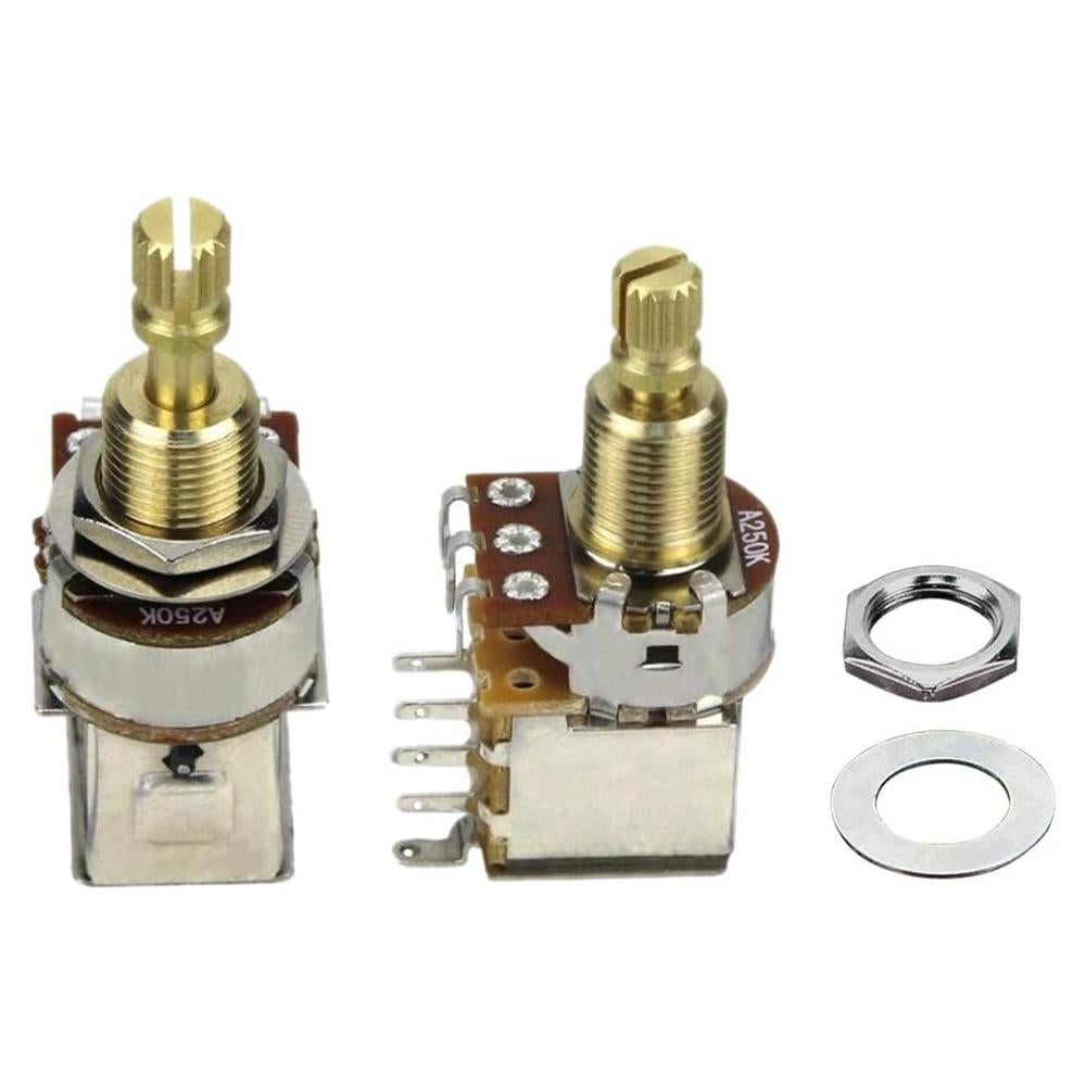 FLEOR Potenciómetros de Guitarra A250K Push Push 2 Pcs