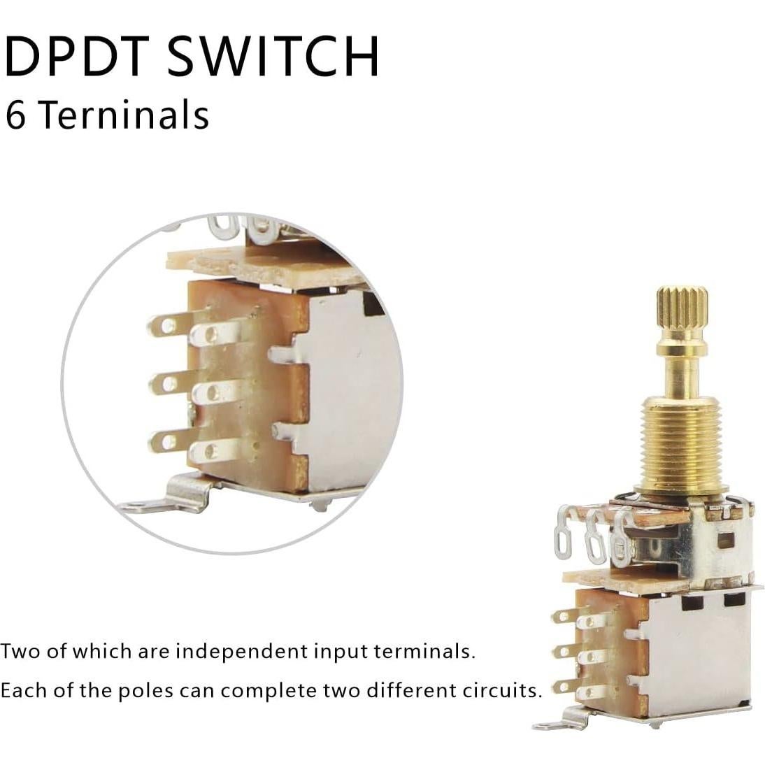 FLEOR Potenciómetros de Guitarra A250K Push Push 2 Pcs