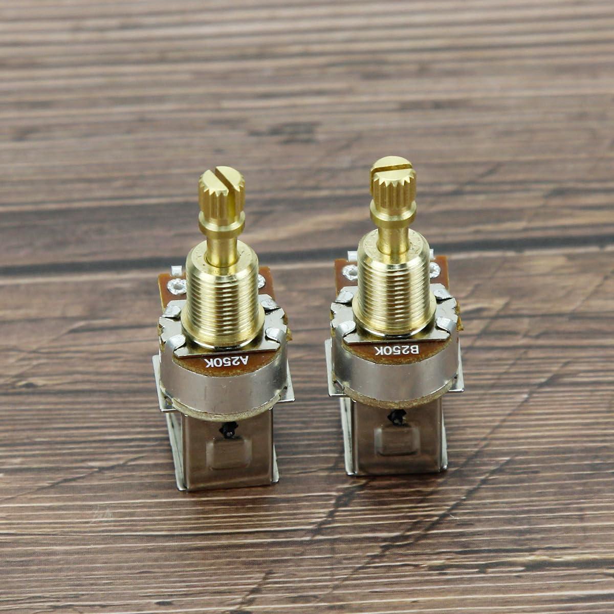 FLEOR Potenciómetros de Guitarra A250K Push Push 2 Pcs