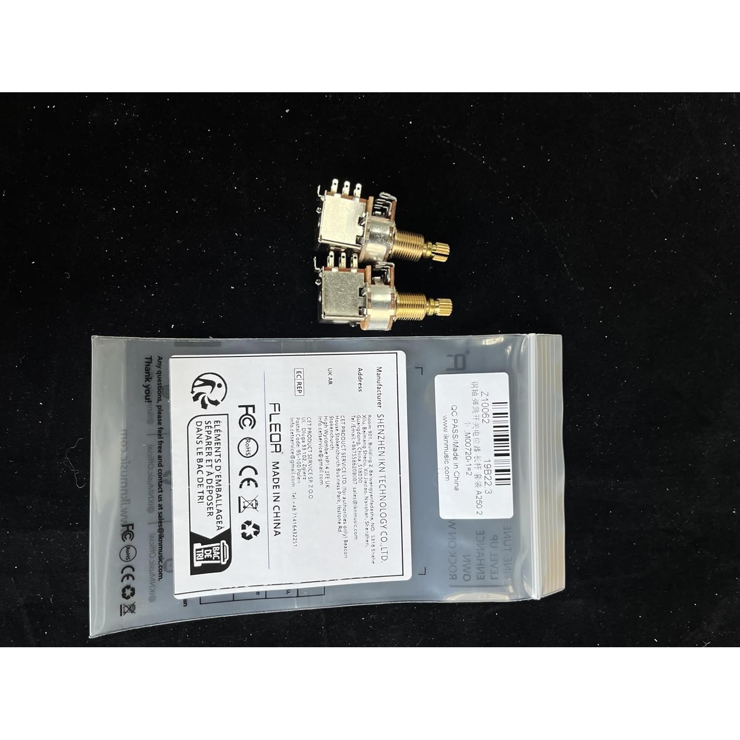 FLEOR Potenciómetros de Guitarra A250K Push Push 2 Pcs