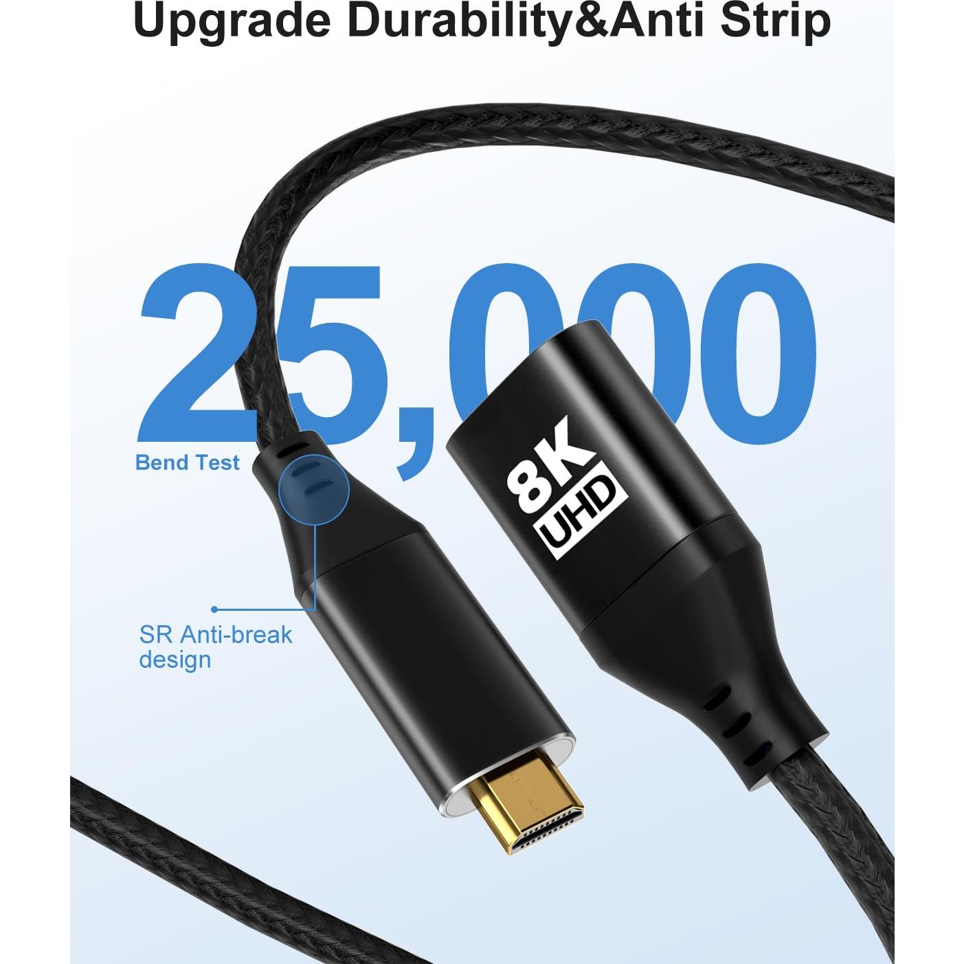 Adaptador Micro HDMI a HDMI KOMGILK 8K 60Hz 48Gbps