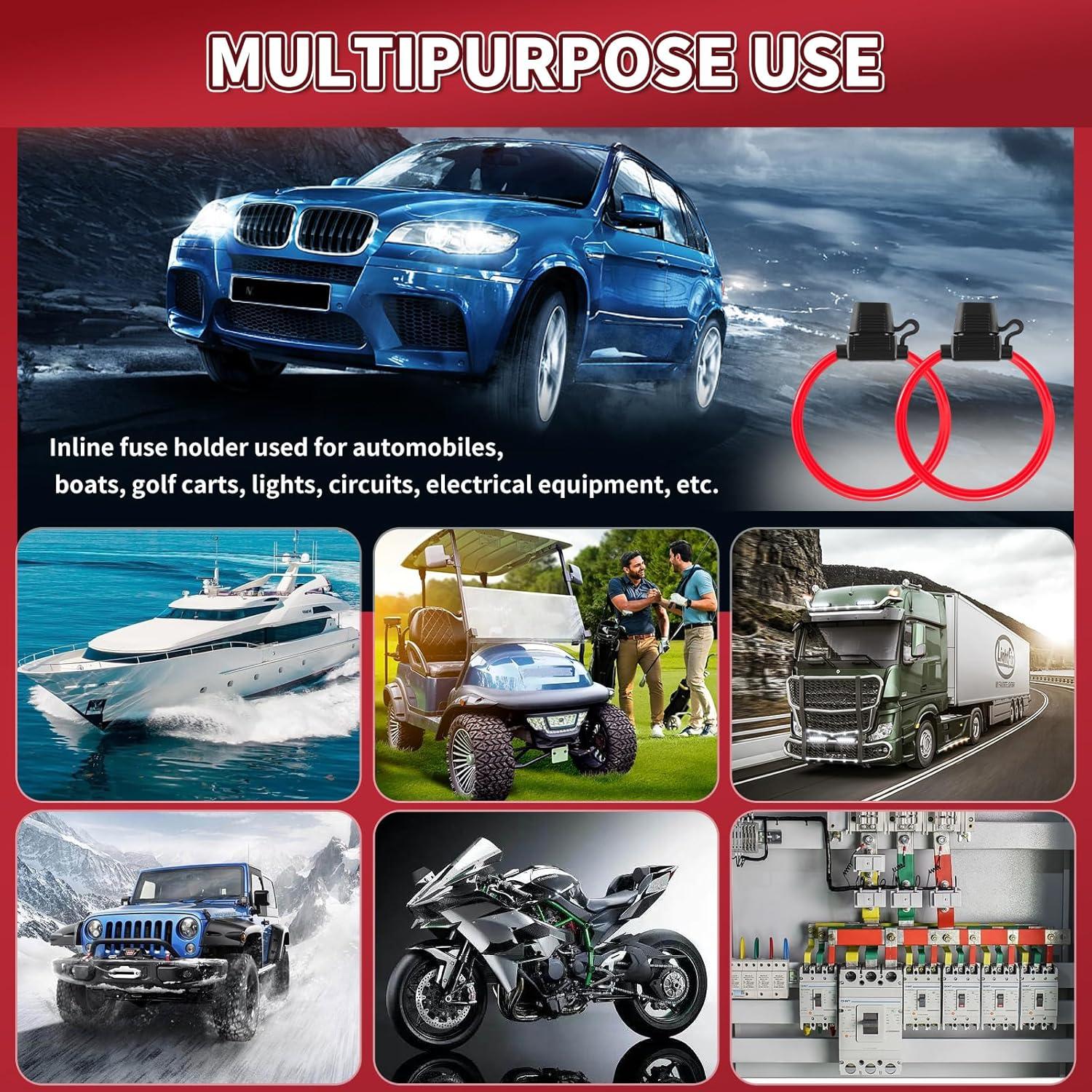 Soporte de Fusible en Línea 12V XIOGZAXI 8 AWG 30 cm