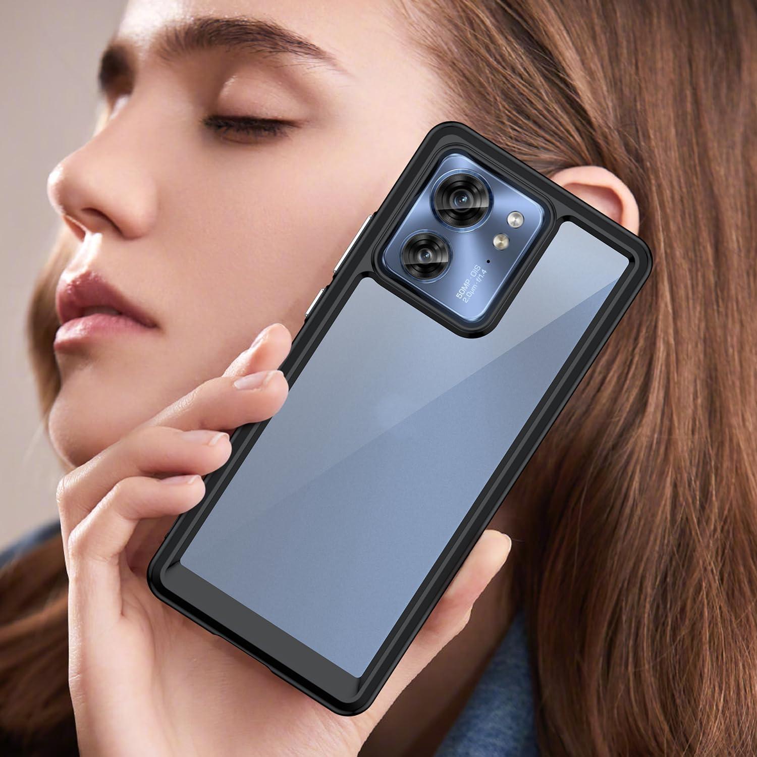 Funda de Cristal para Motorola Edge 2023 - TPU Delgado y PC Duro