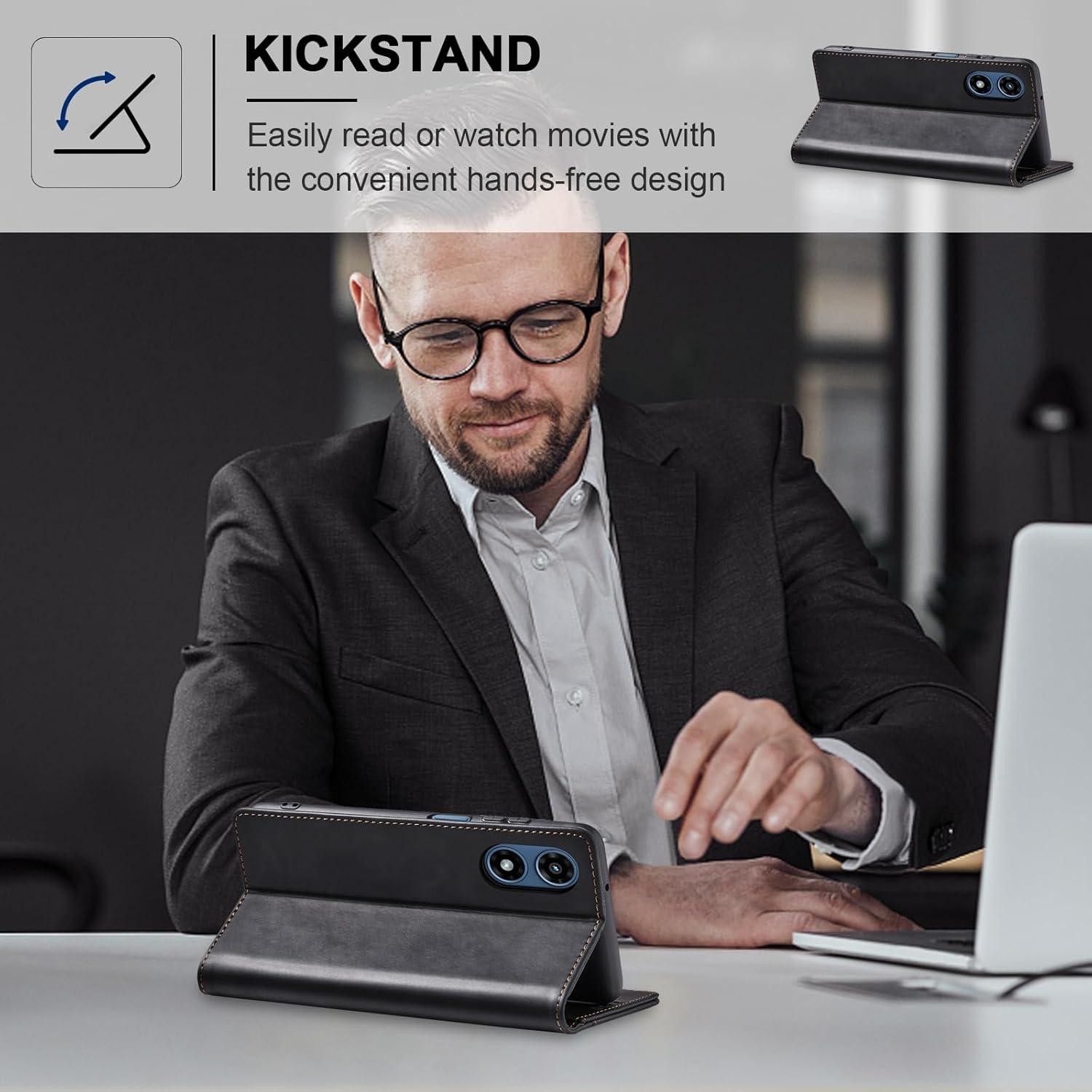 Funda Cartera Plegable Jasonyu para Moto G Play 4G 2024