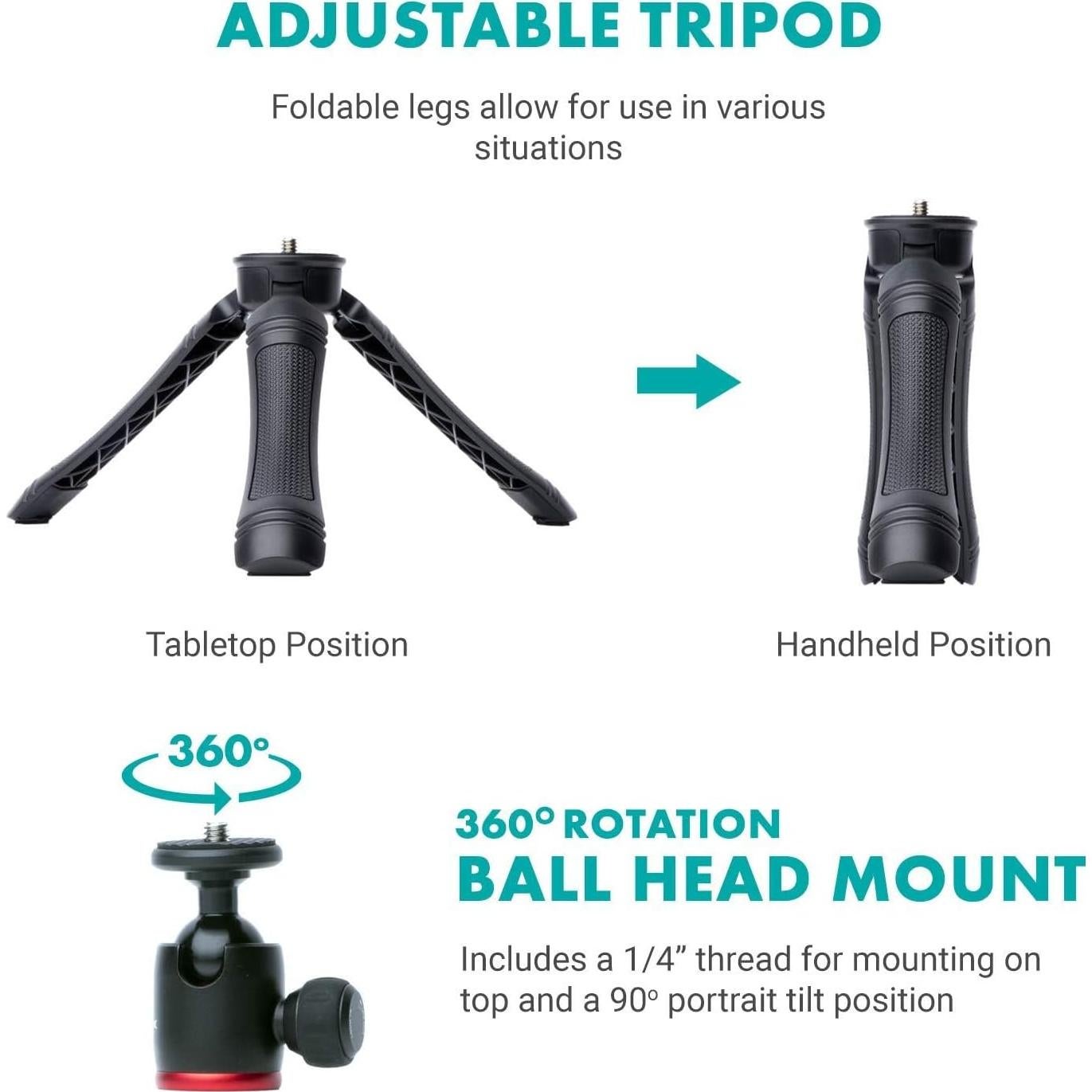 Kit de Vlogging Movo iVlogger para iPhone - Micrófono y Luz LED