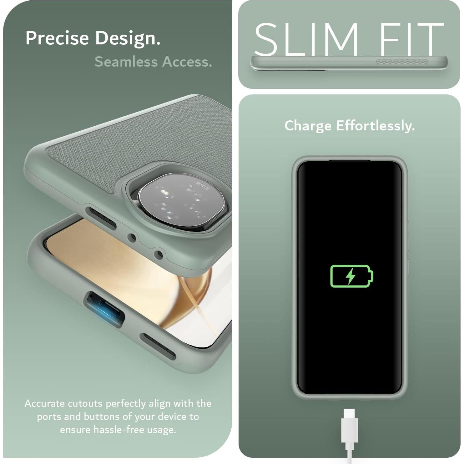 Funda TUDIA DualShield Grip para Honor 200 5G - Antigolpes Verde