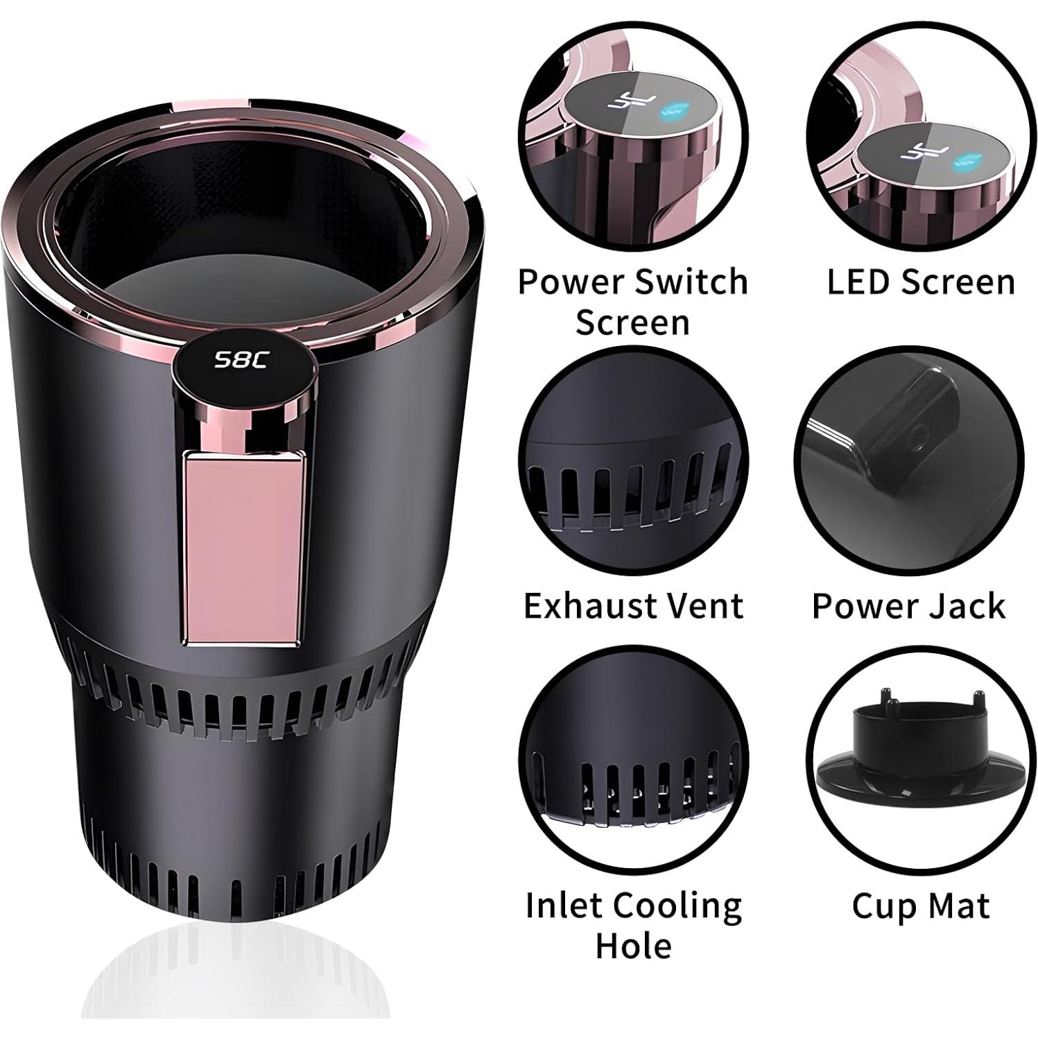 Taza de Coche Inteligente HPYDIY 2 en 1 Calienta y Enfría