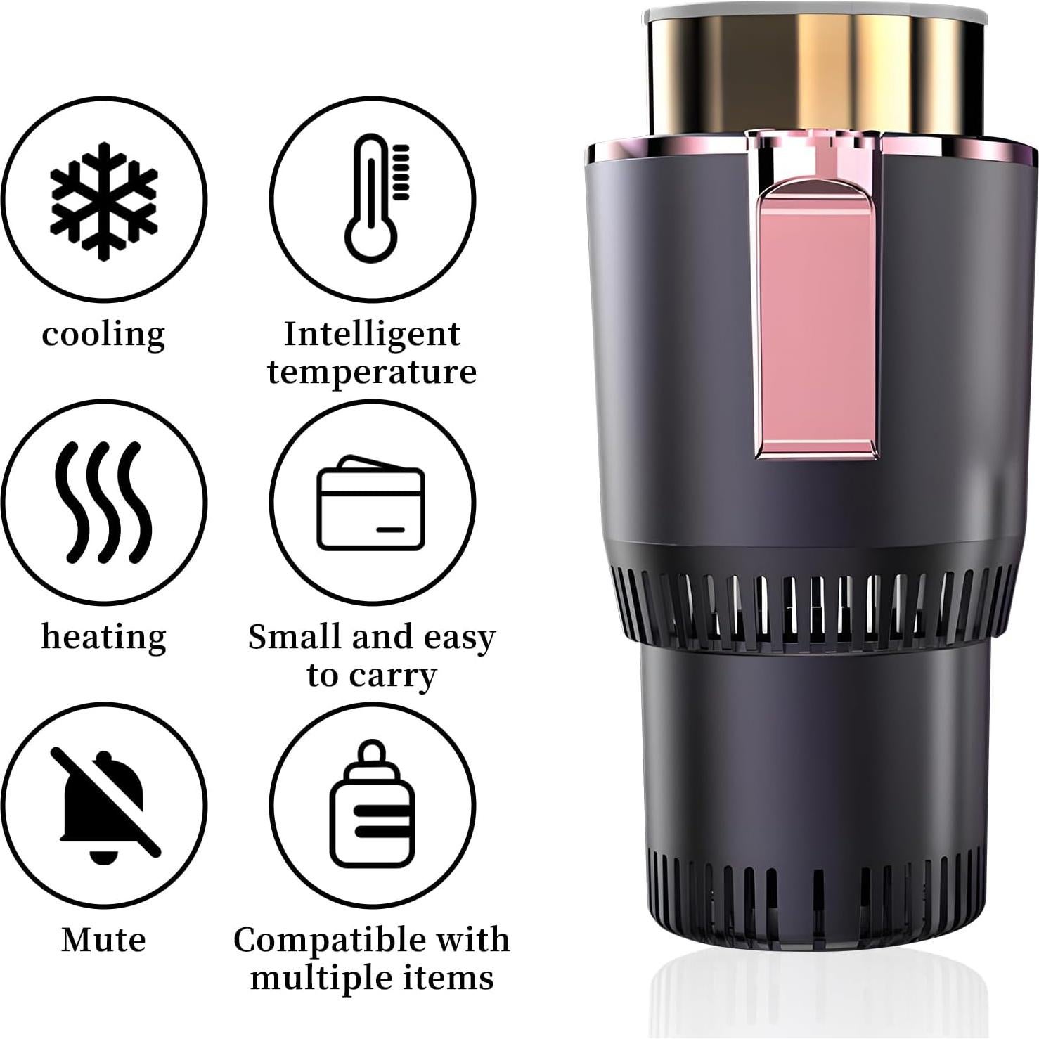 Taza de Coche Inteligente HPYDIY 2 en 1 Calienta y Enfría