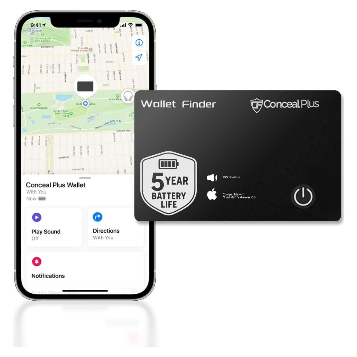 Localizador de Cartera Conceal Plus Slim Tracker - 5 Años Batería