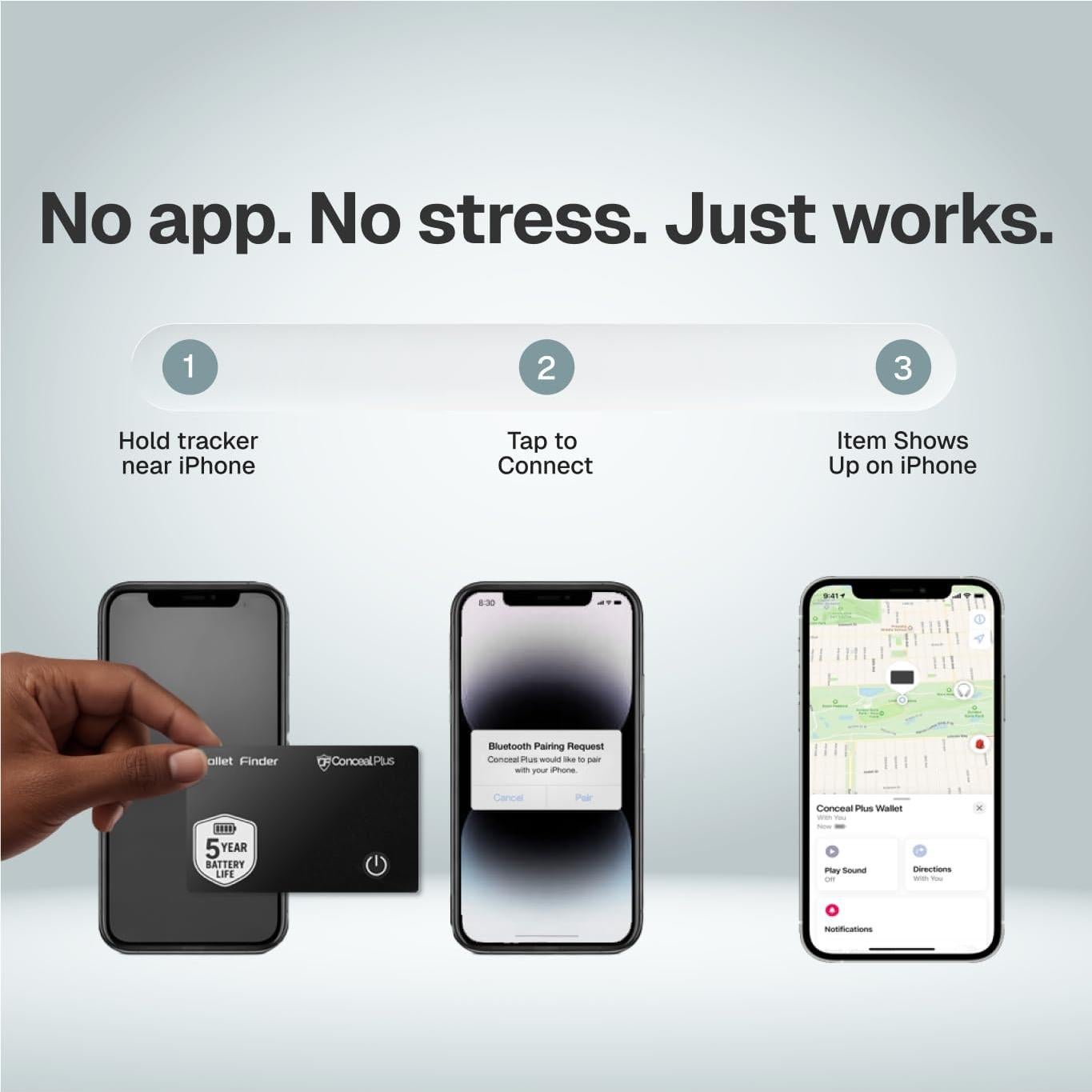 Localizador de Cartera Conceal Plus Slim Tracker - 5 Años Batería