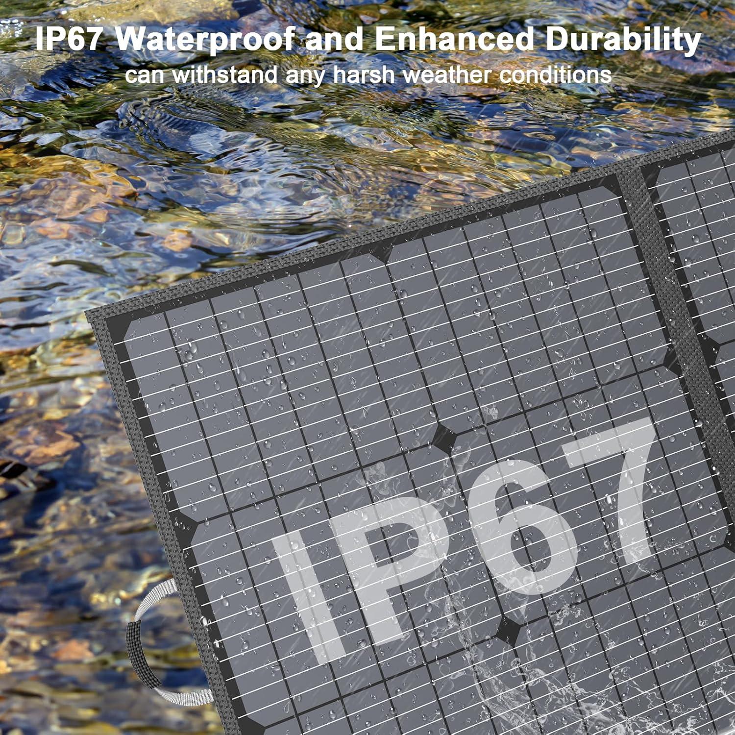 Panel Solar Portátil MHPOWOS 220W Plegable 20V IP67