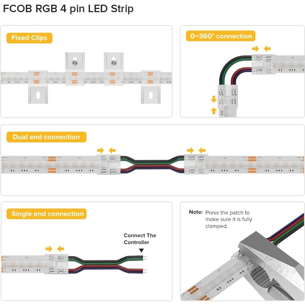 Tira LED FCOB RGB 9.8FT BTF-LIGHTING 810LED/m DC12V
