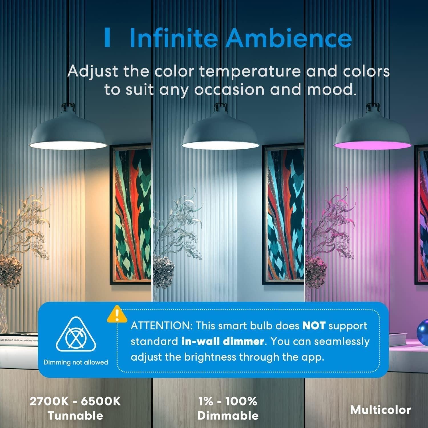 Bombilla Inteligente Meross BR30 LED WiFi 1300 Lúmenes 2 Piezas