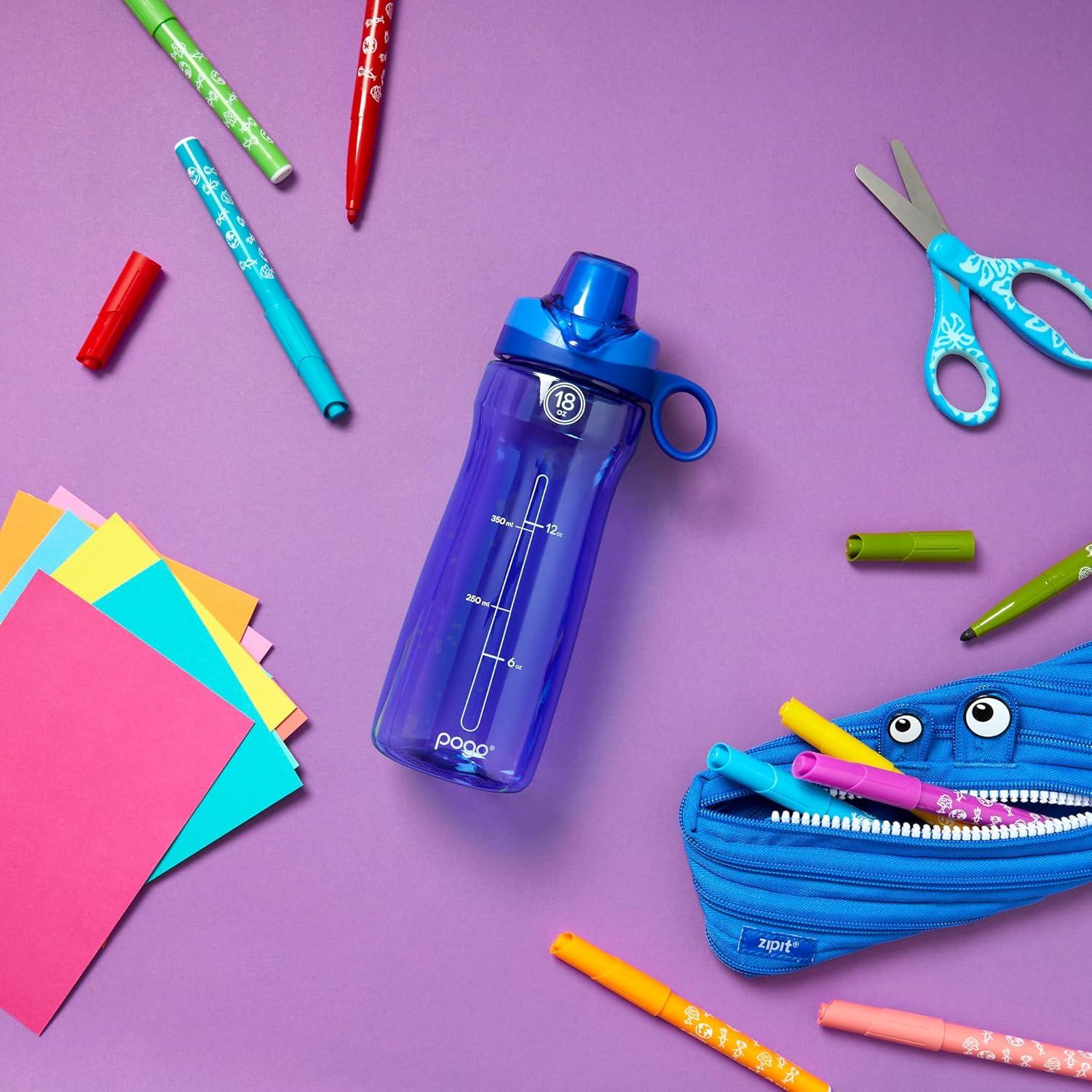 Botella de Agua Pogo 532ml Plástico BPA Libre Azul