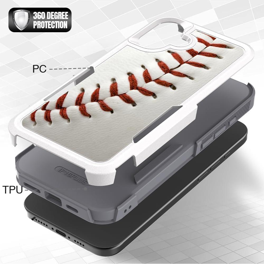 Funda Dura para iPhone 16 Plus Candykisscase - Diseño Béisbol