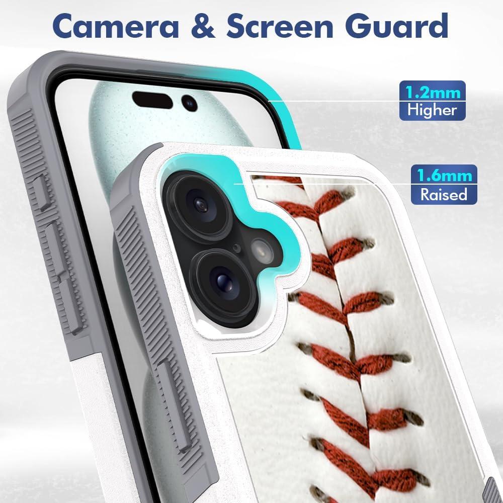 Funda Dura para iPhone 16 Plus Candykisscase - Diseño Béisbol