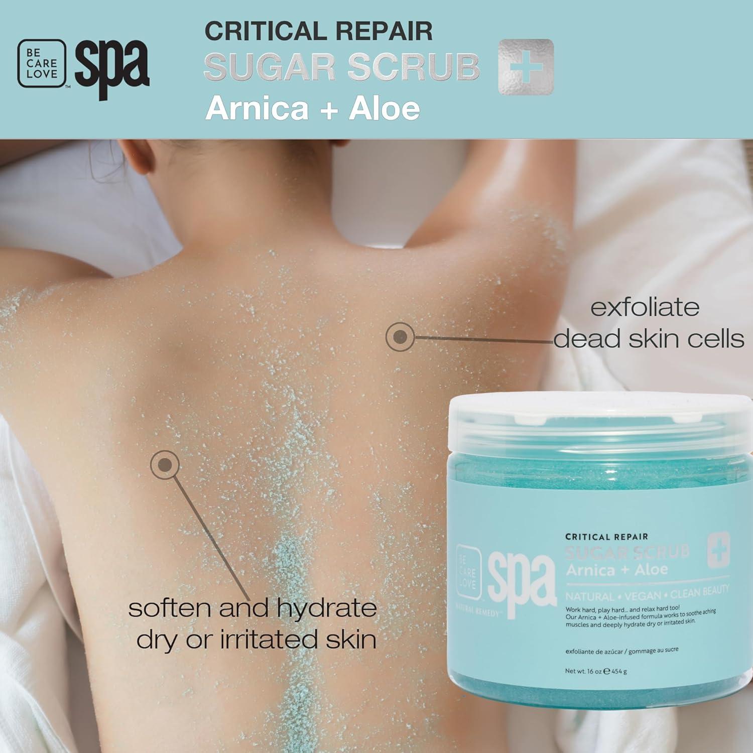 Exfoliante Orgánico de Azúcar BCL Spa 453.6g con Arnica y Aloe Vera