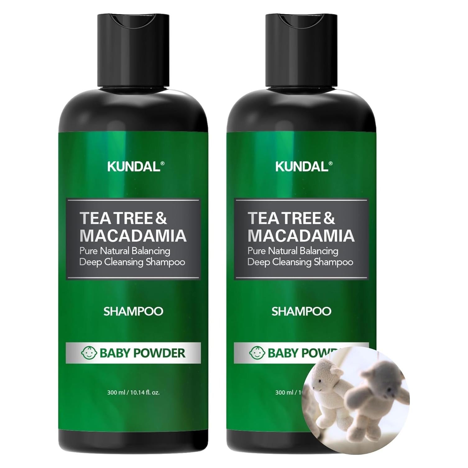 Champú KUNDAL Limpiador Profundo Árbol de Té y Macadamia 300ml - Paquete de 2