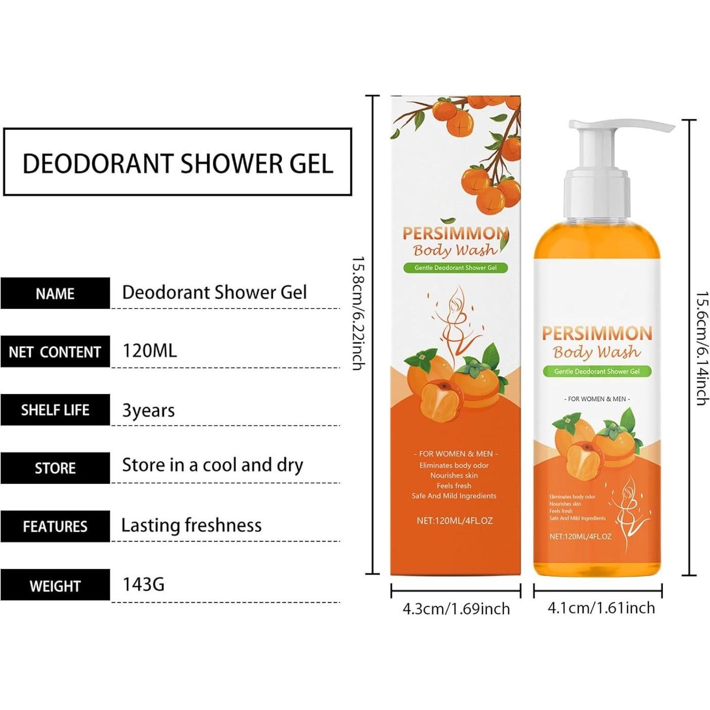 Gel de Ducha Líquido Desodorante Genérico 113.4 ml Control Olores