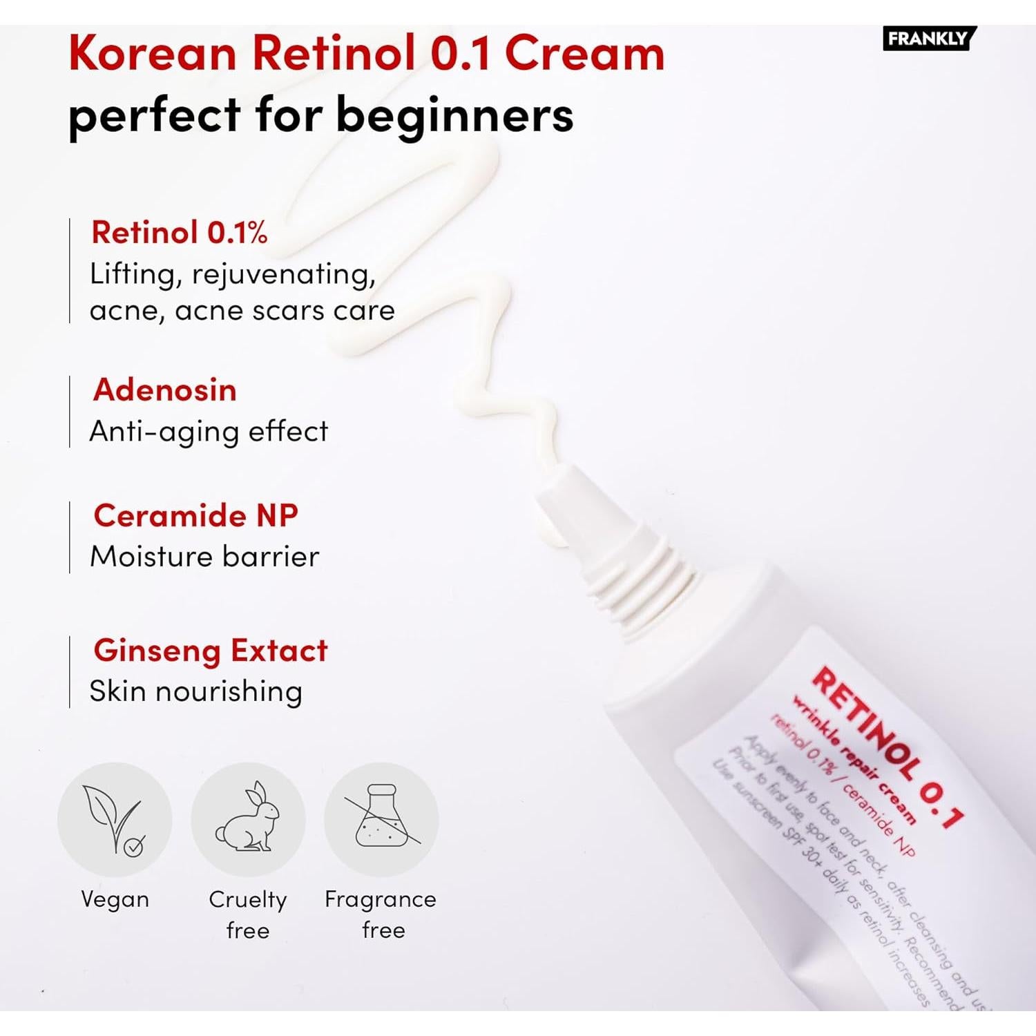 Crema de Retinol 0.1% Frankly 30 ml - Antienvejecimiento y Acné