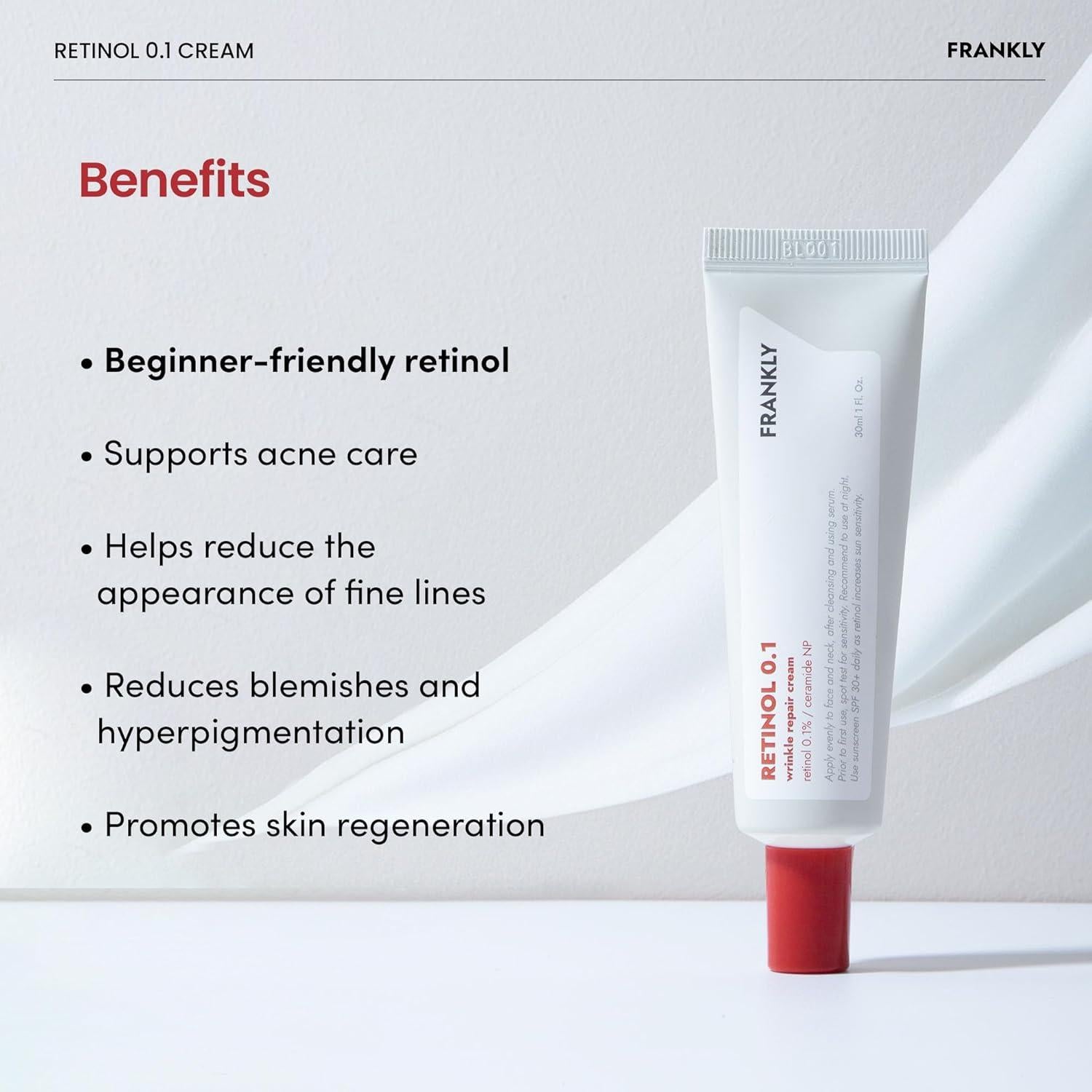 Crema de Retinol 0.1% Frankly 30 ml - Antienvejecimiento y Acné
