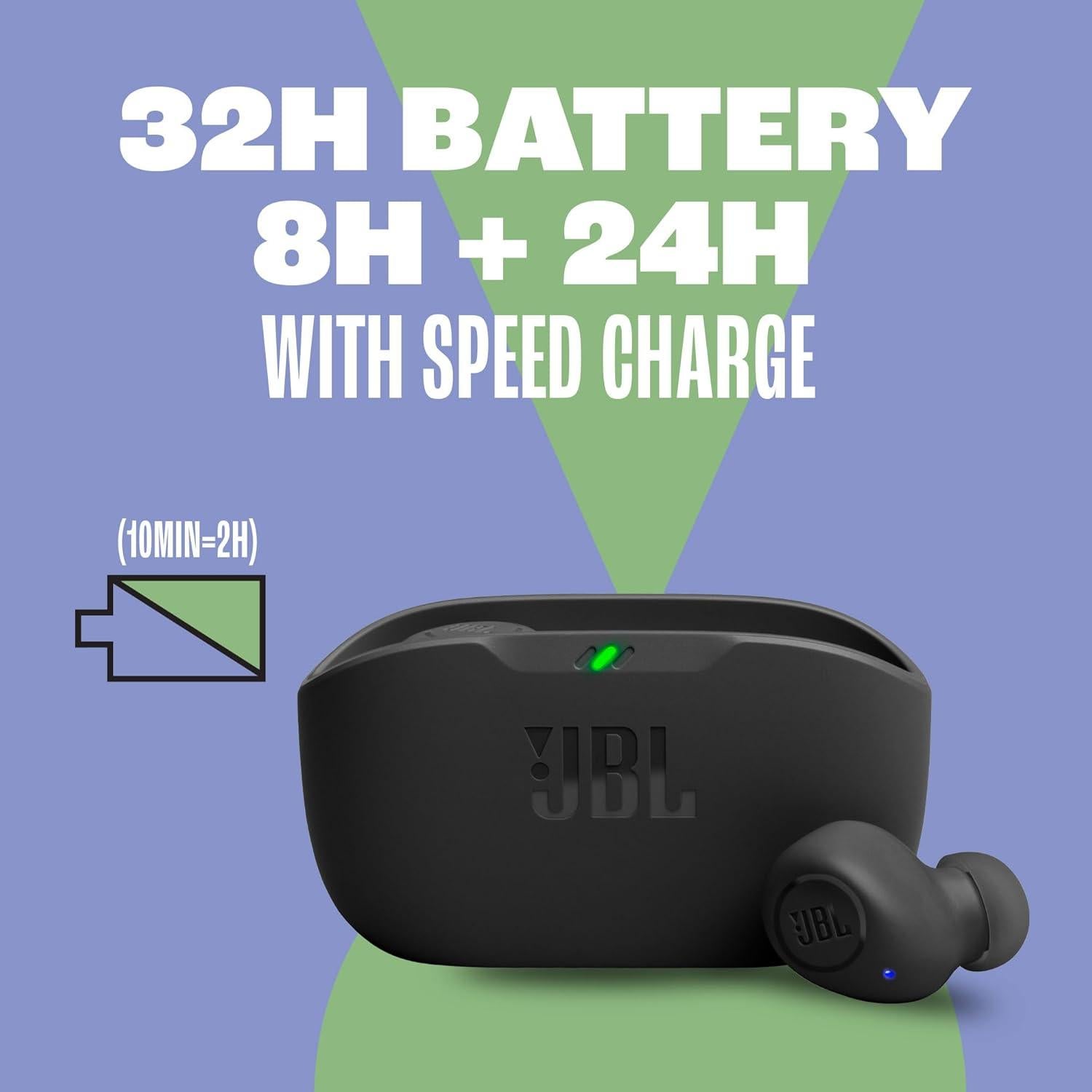 Auriculares Inalámbricos JBL Vibe Buds - 32h Batería, Negro