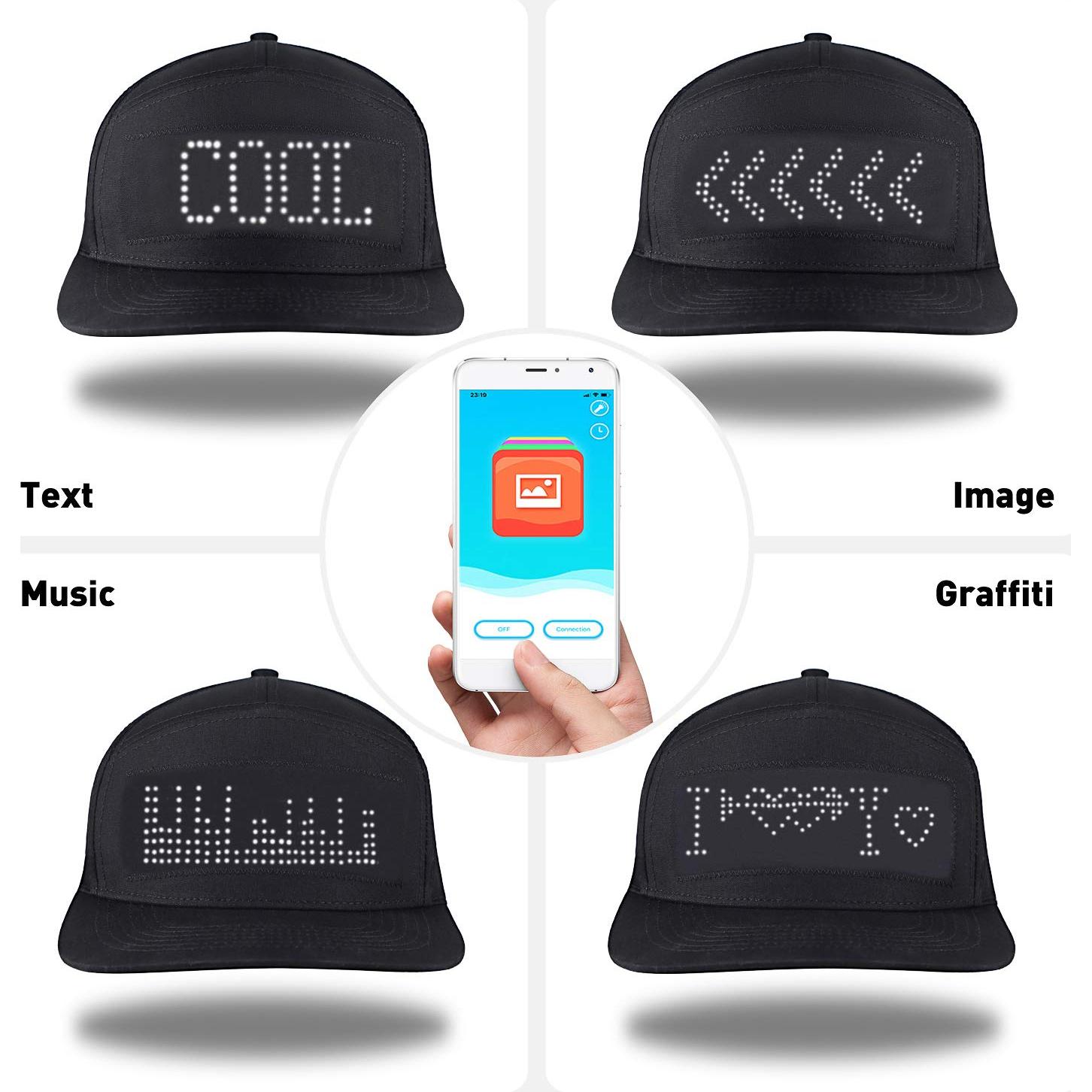 Gorra LED Inteligente Alavisxf XX Ajustable Negro