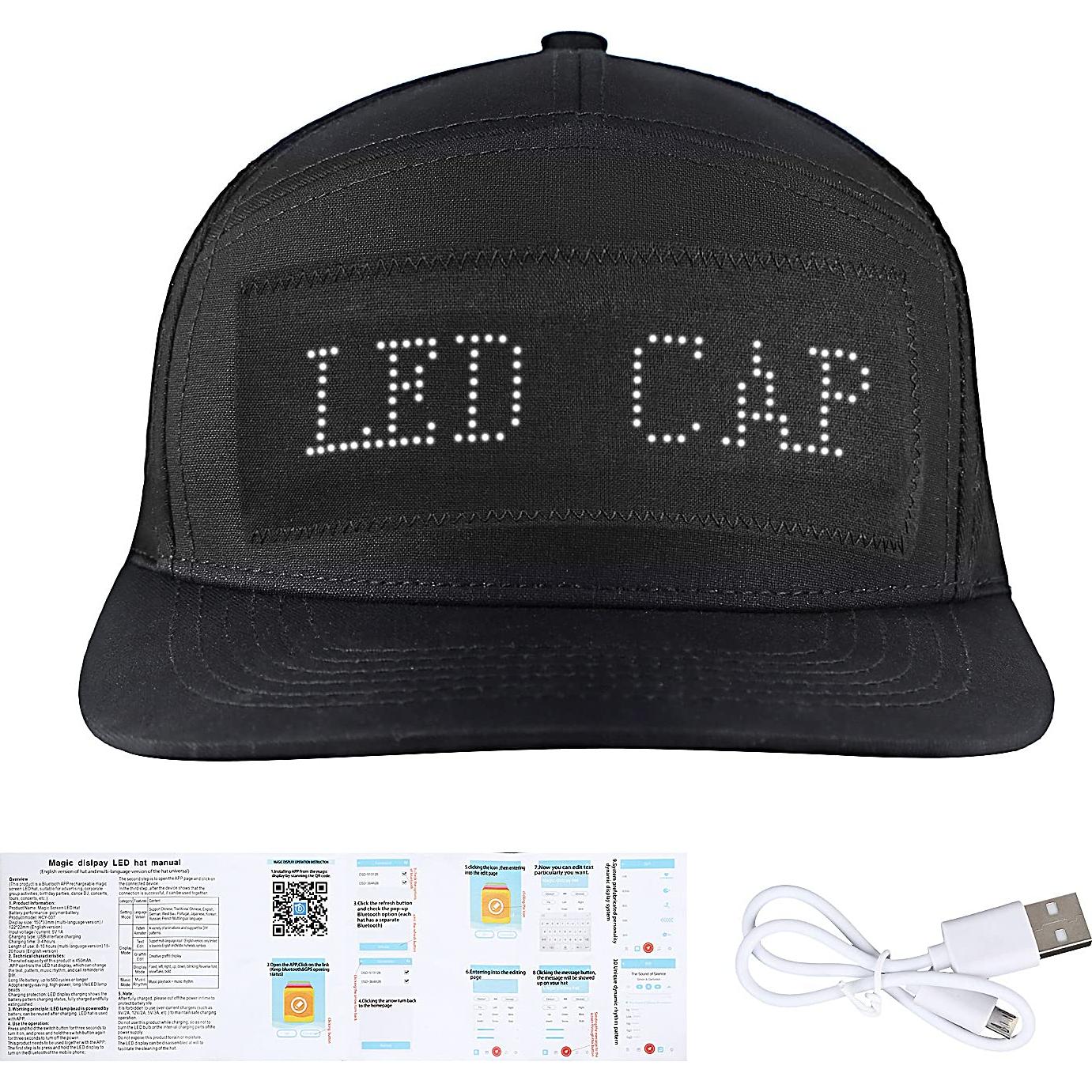 Gorra LED Inteligente Alavisxf XX Ajustable Negro