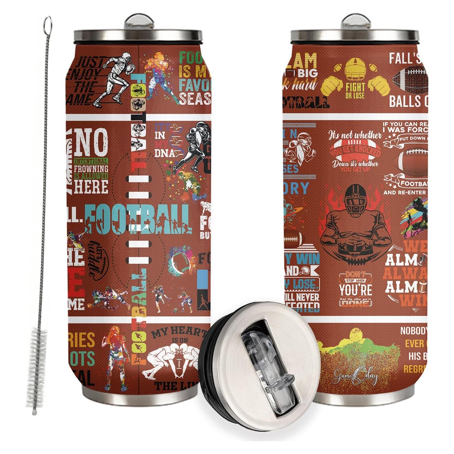 Taza Tumbler de Acero Inoxidable JDEIFKF 500 ml Fútbol