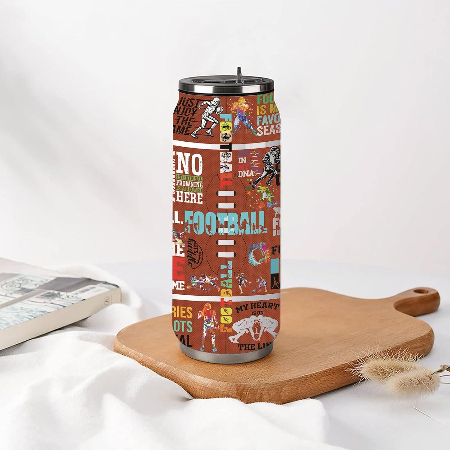 Taza Tumbler de Acero Inoxidable JDEIFKF 500 ml Fútbol