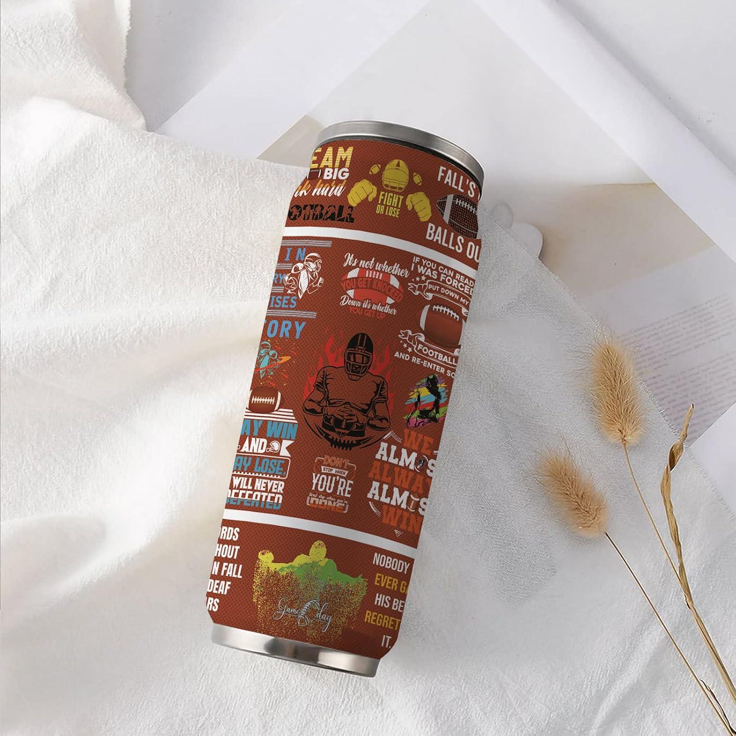 Taza Tumbler de Acero Inoxidable JDEIFKF 500 ml Fútbol