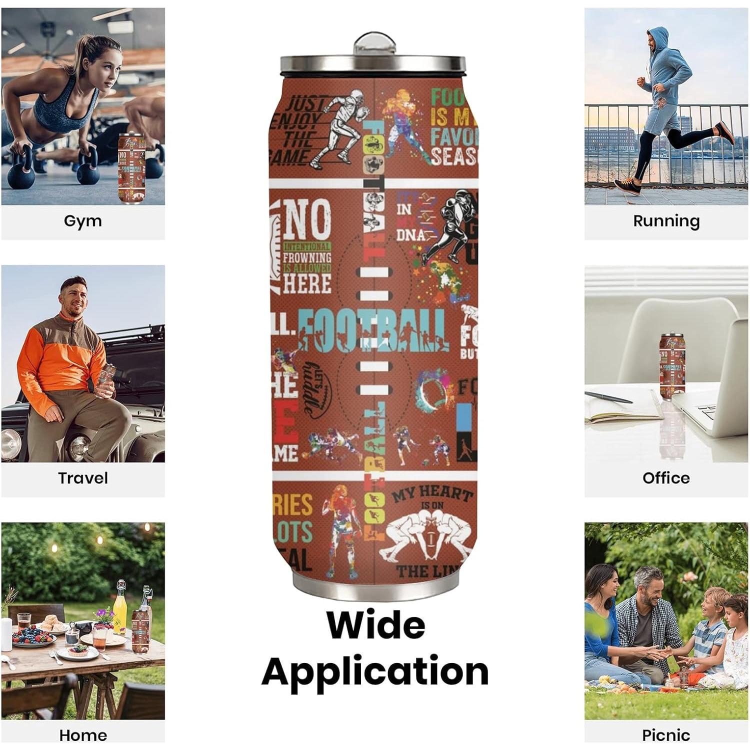 Taza Tumbler de Acero Inoxidable JDEIFKF 500 ml Fútbol