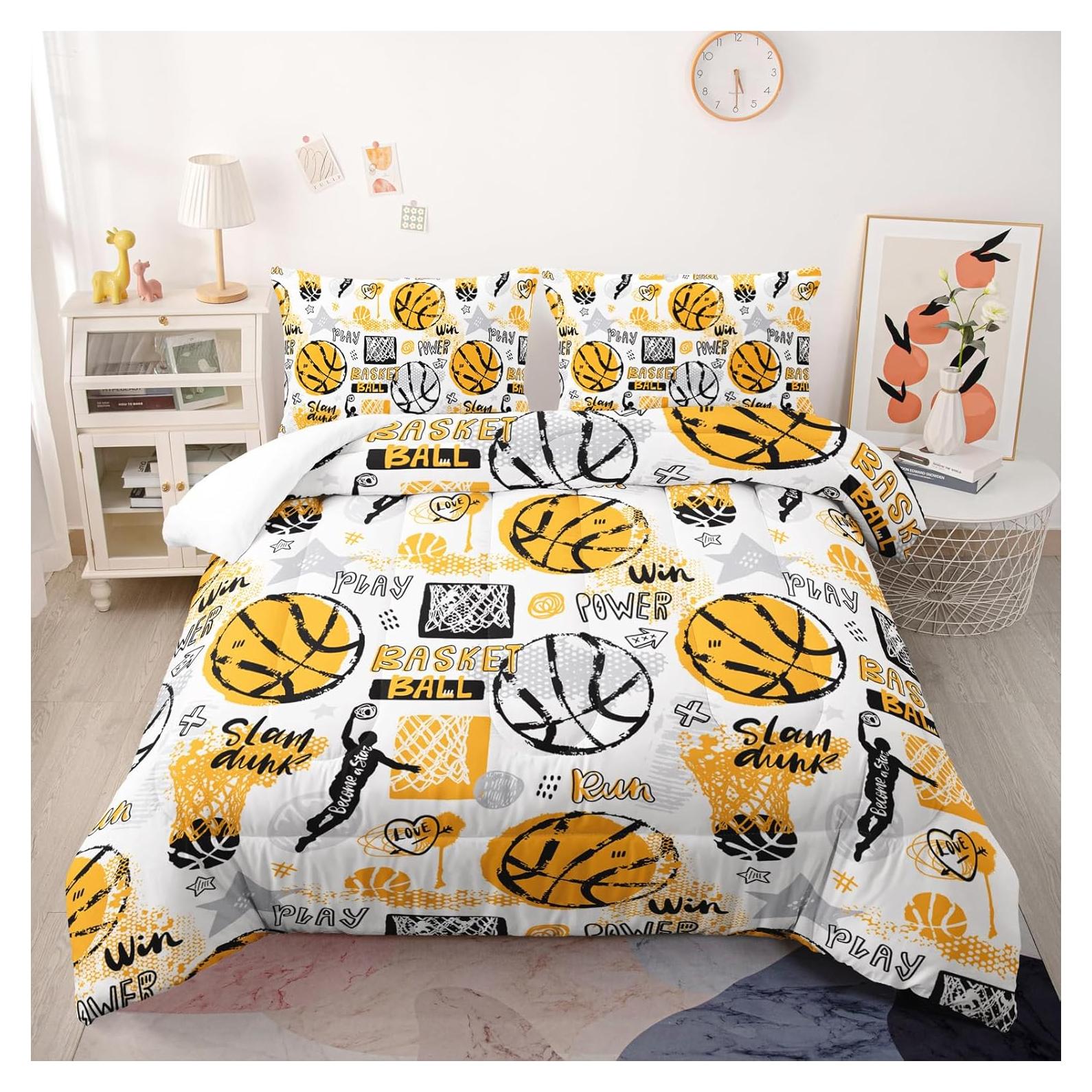 Juego de Edredón Individual Nttopship Baloncesto 3 Piezas
