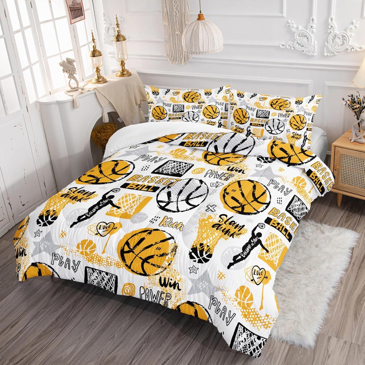 Juego de Edredón Individual Nttopship Baloncesto 3 Piezas
