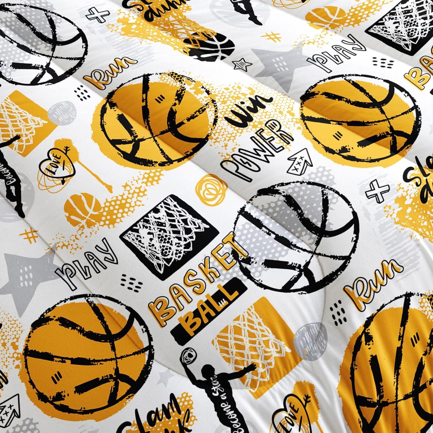 Juego de Edredón Individual Nttopship Baloncesto 3 Piezas