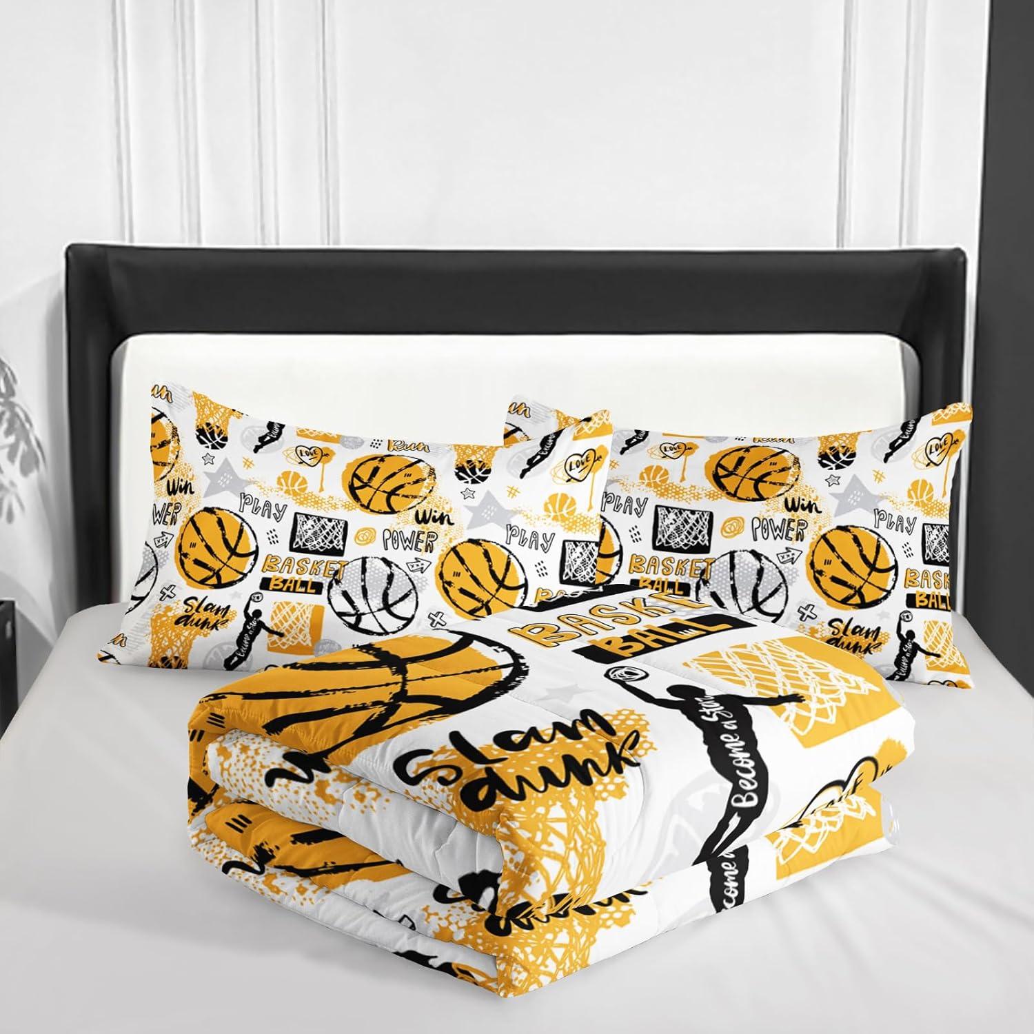 Juego de Edredón Individual Nttopship Baloncesto 3 Piezas