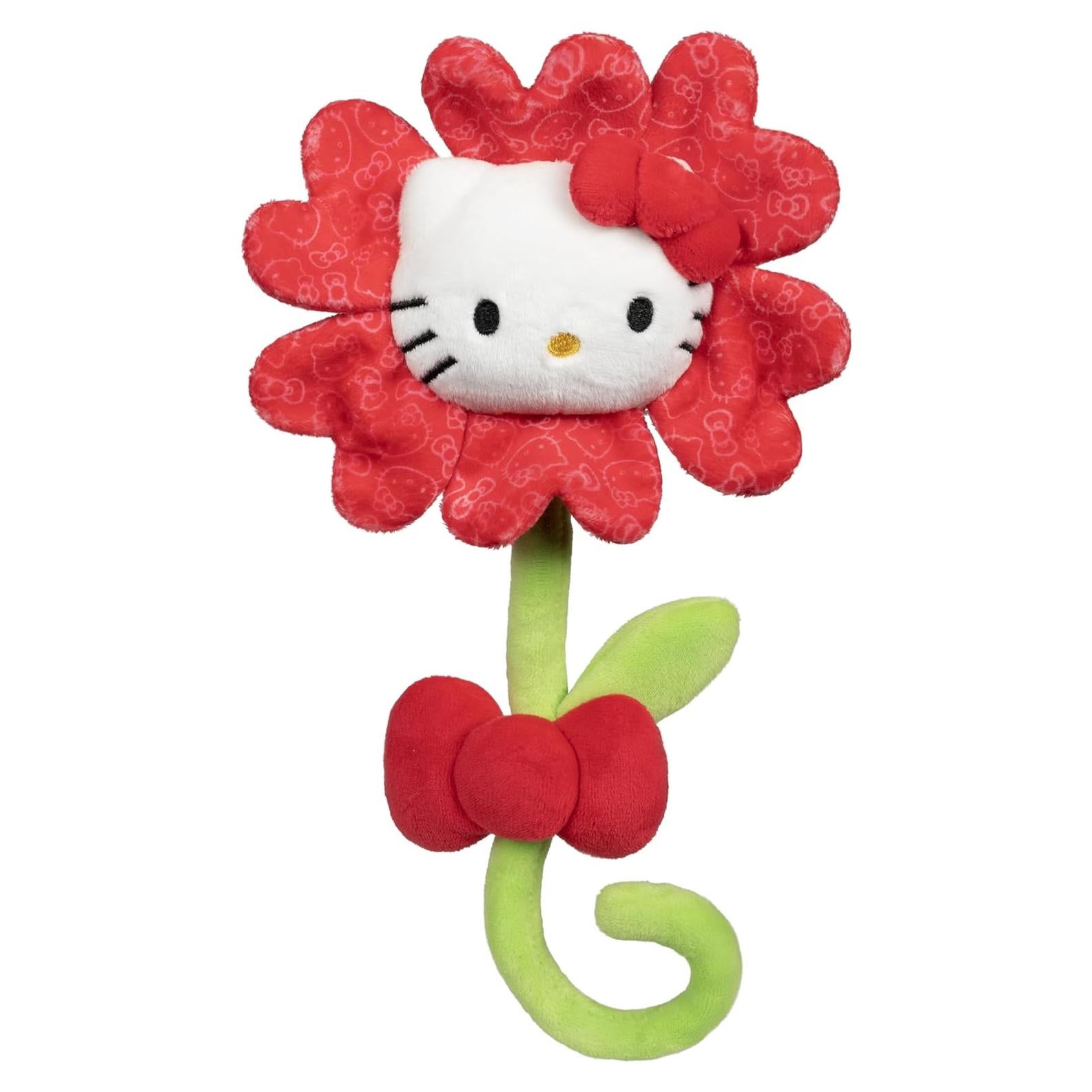 Flor Roja de Peluche Hello Kitty 45.7 cm con Tallo Flexible