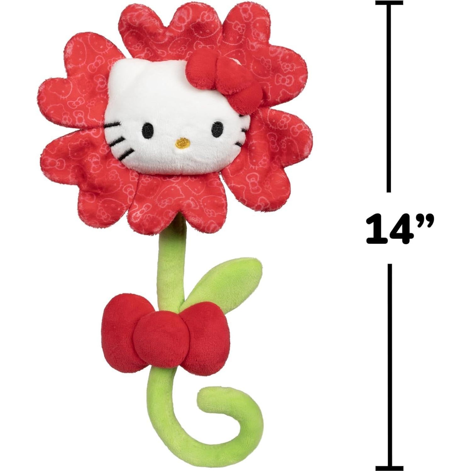 Flor Roja de Peluche Hello Kitty 45.7 cm con Tallo Flexible