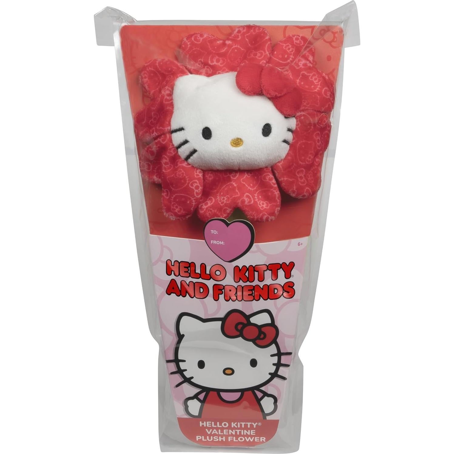 Flor Roja de Peluche Hello Kitty 45.7 cm con Tallo Flexible