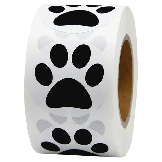 Pegatinas Redondas de Huella de Oso Negro Hcode - 500 Piezas